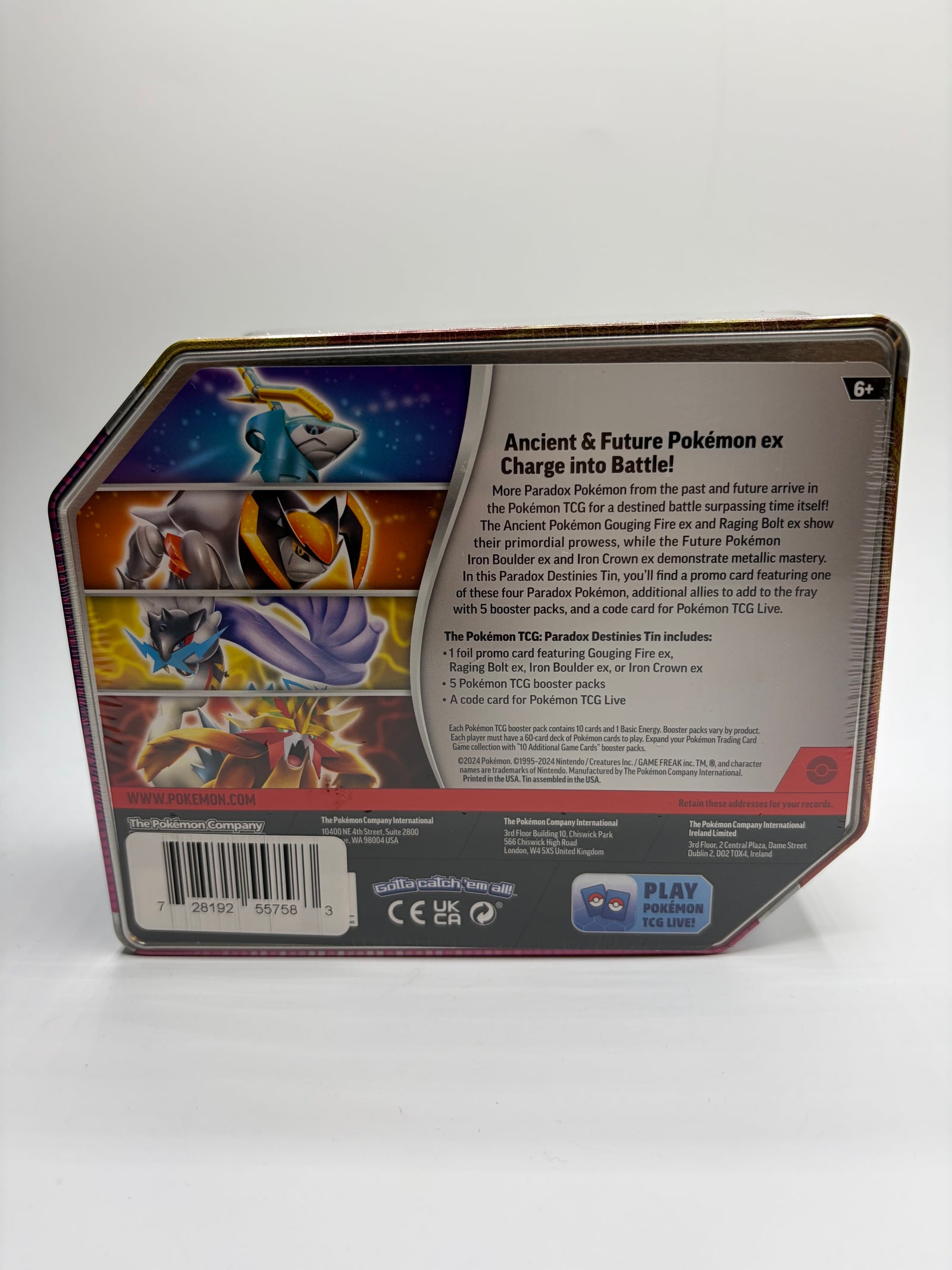 Pokémon TCG: Paradox Destinies Tin - Raging Bolt ex