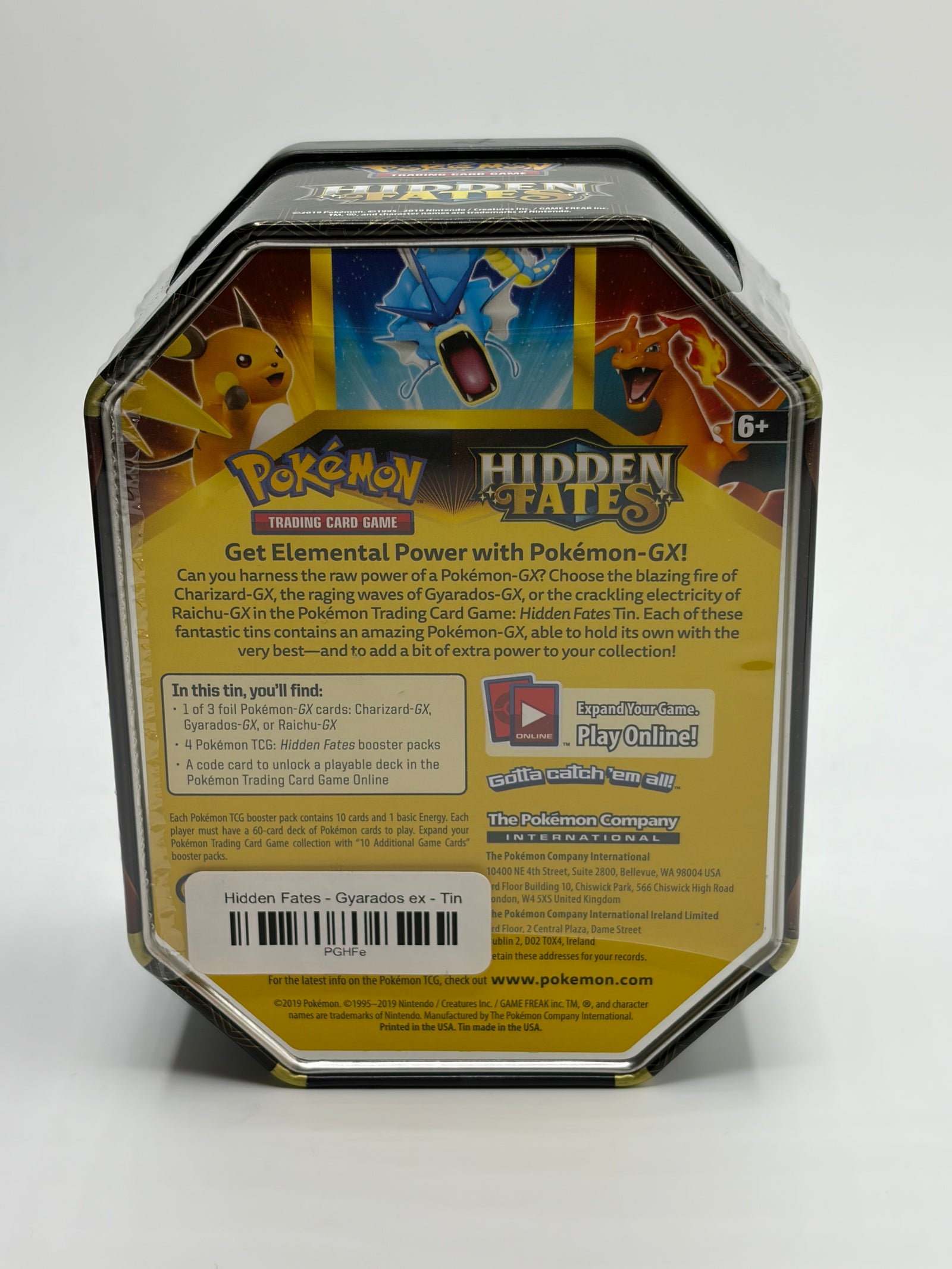 Pokemon TCG Hidden Fates - Gyarados ex Tin - 4 booster packs