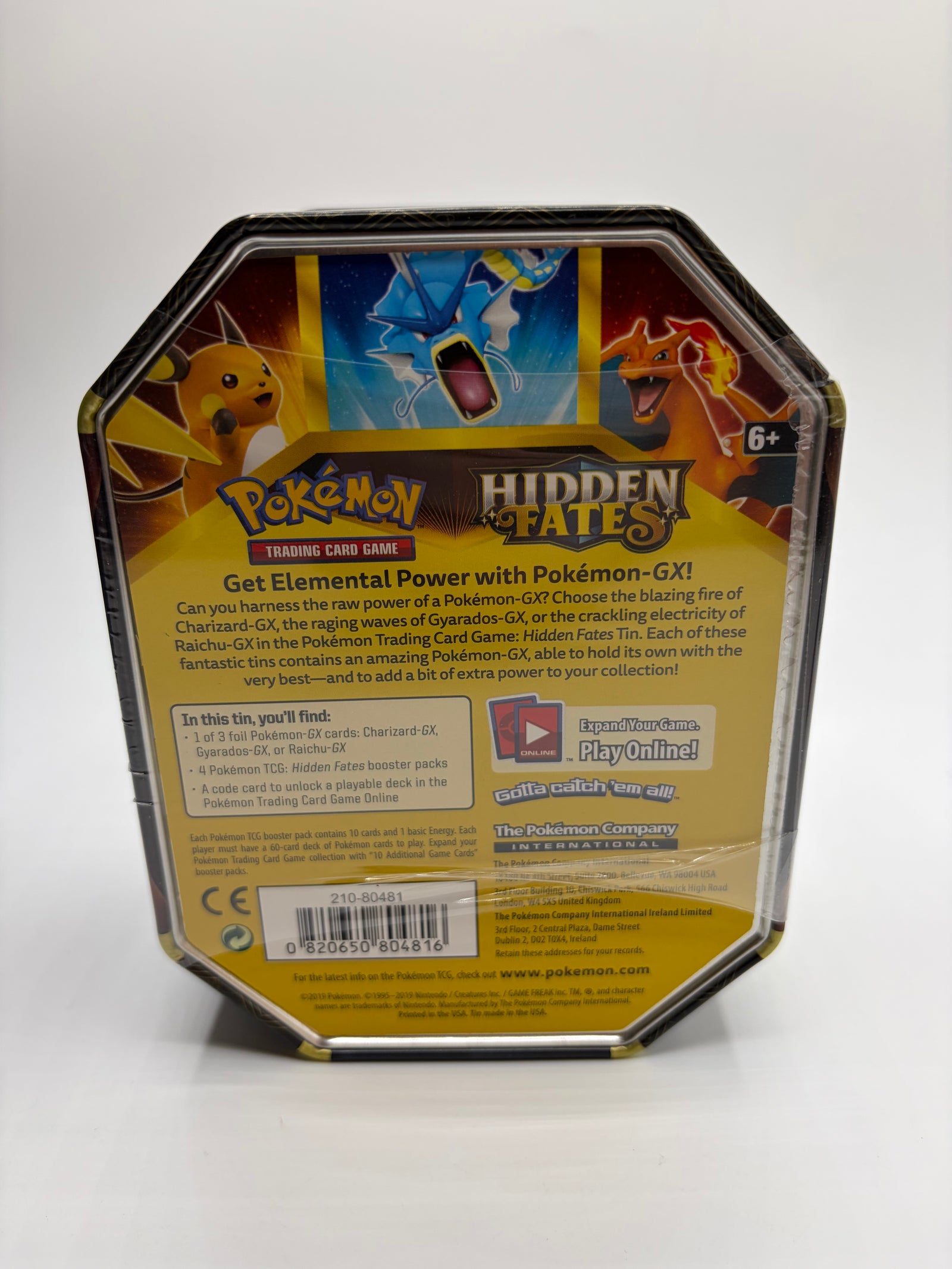 Pokémon TCG Hidden Fates Charizard GX Tin Sealed