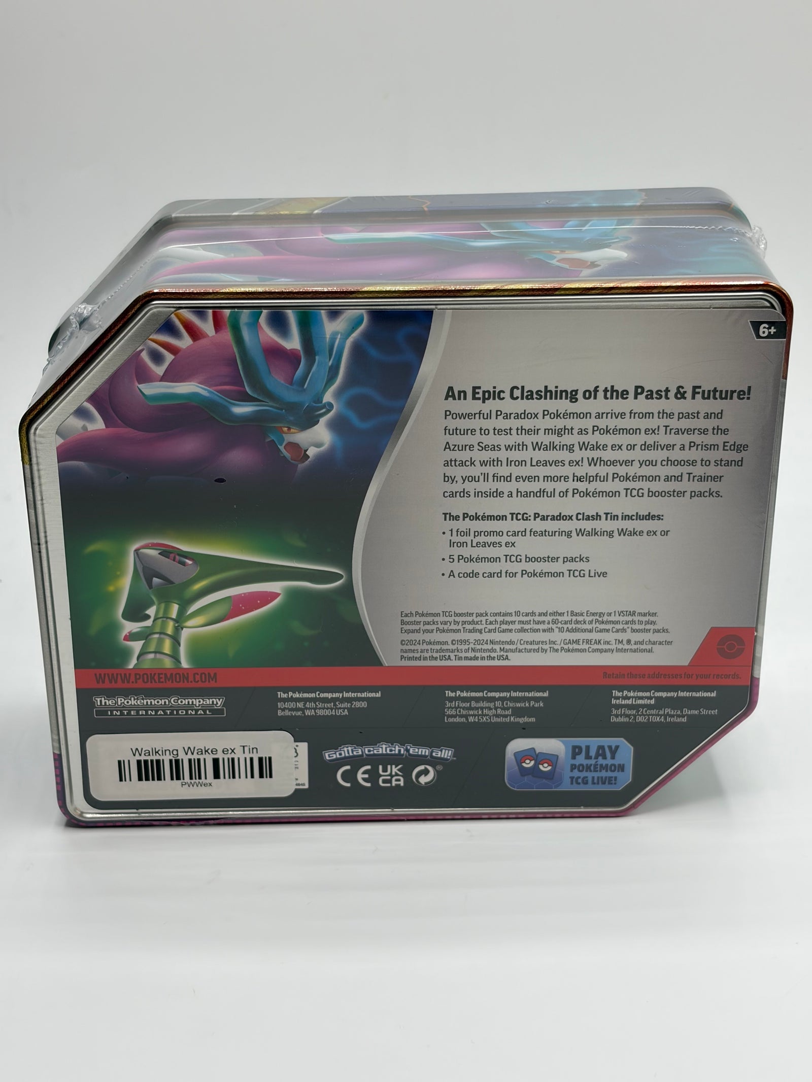 Pokemon Paradox Clash Walking Wake ex Tin - Sealed