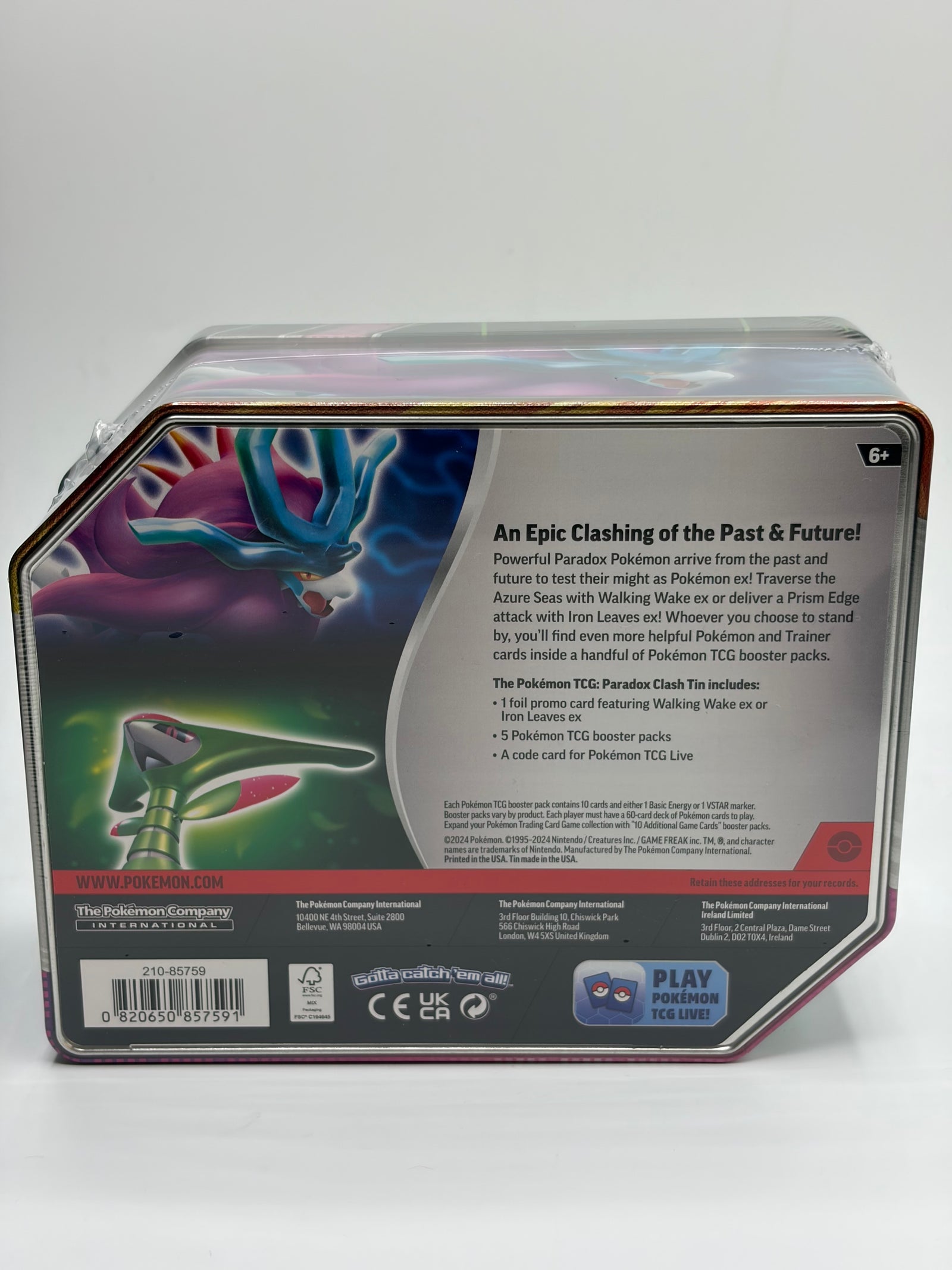 Pokemon Paradox Clash Tin Iron Leaves ex - Sealed