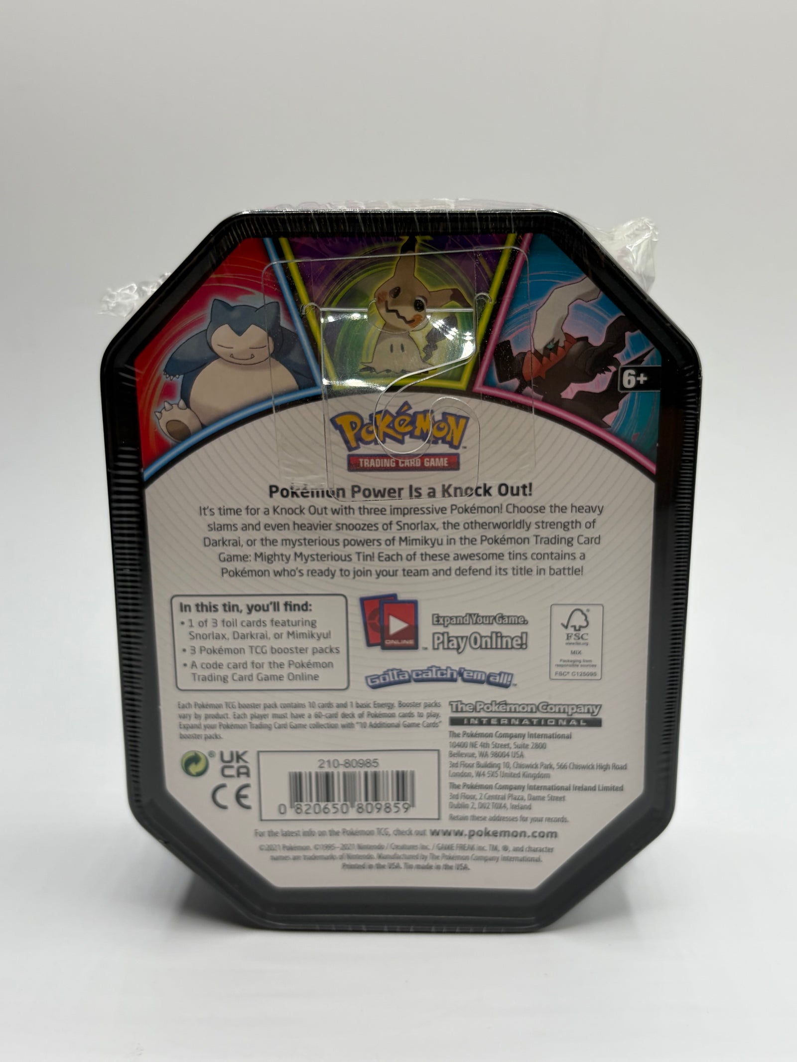 Pokémon Trading Card Game Mighty Mysterious Tin featuring Mimikyu Factory Sealed