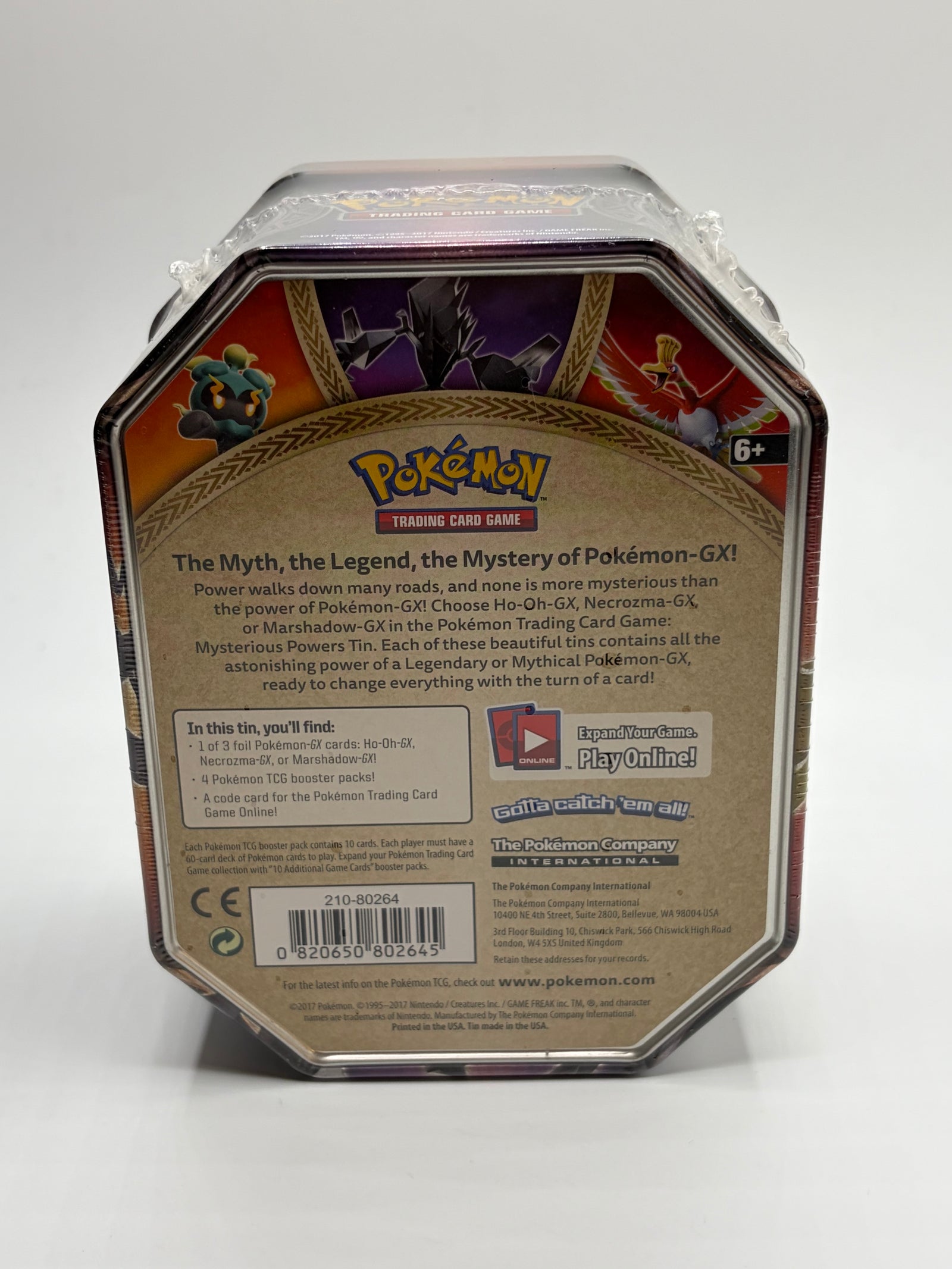 Sealed Pokémon TCG Tin- Ho-Oh GX Mysterious PowersTin