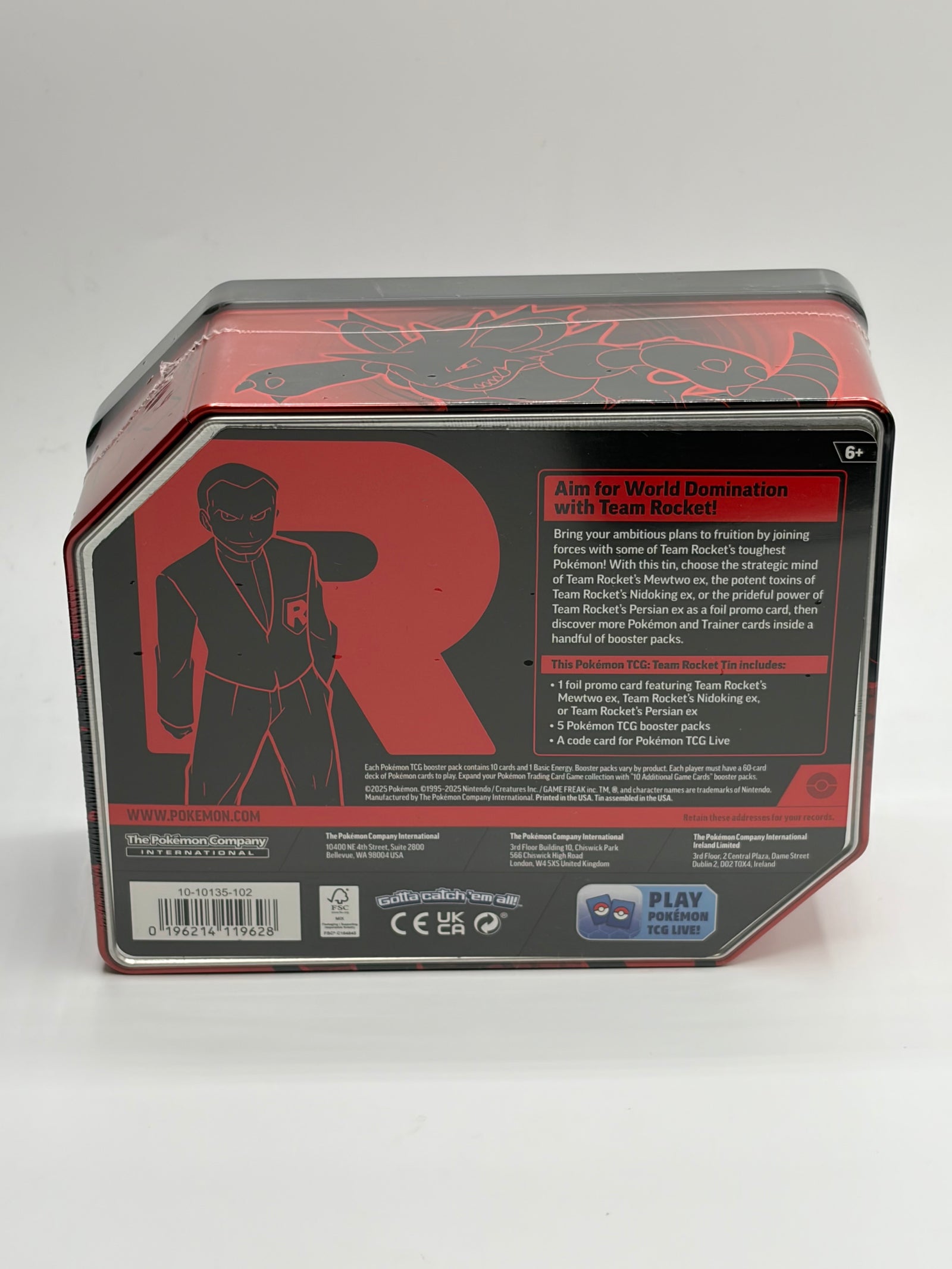 Pokemon TCG Team Rockets Mewtwo EX Tin - Factory Sealed