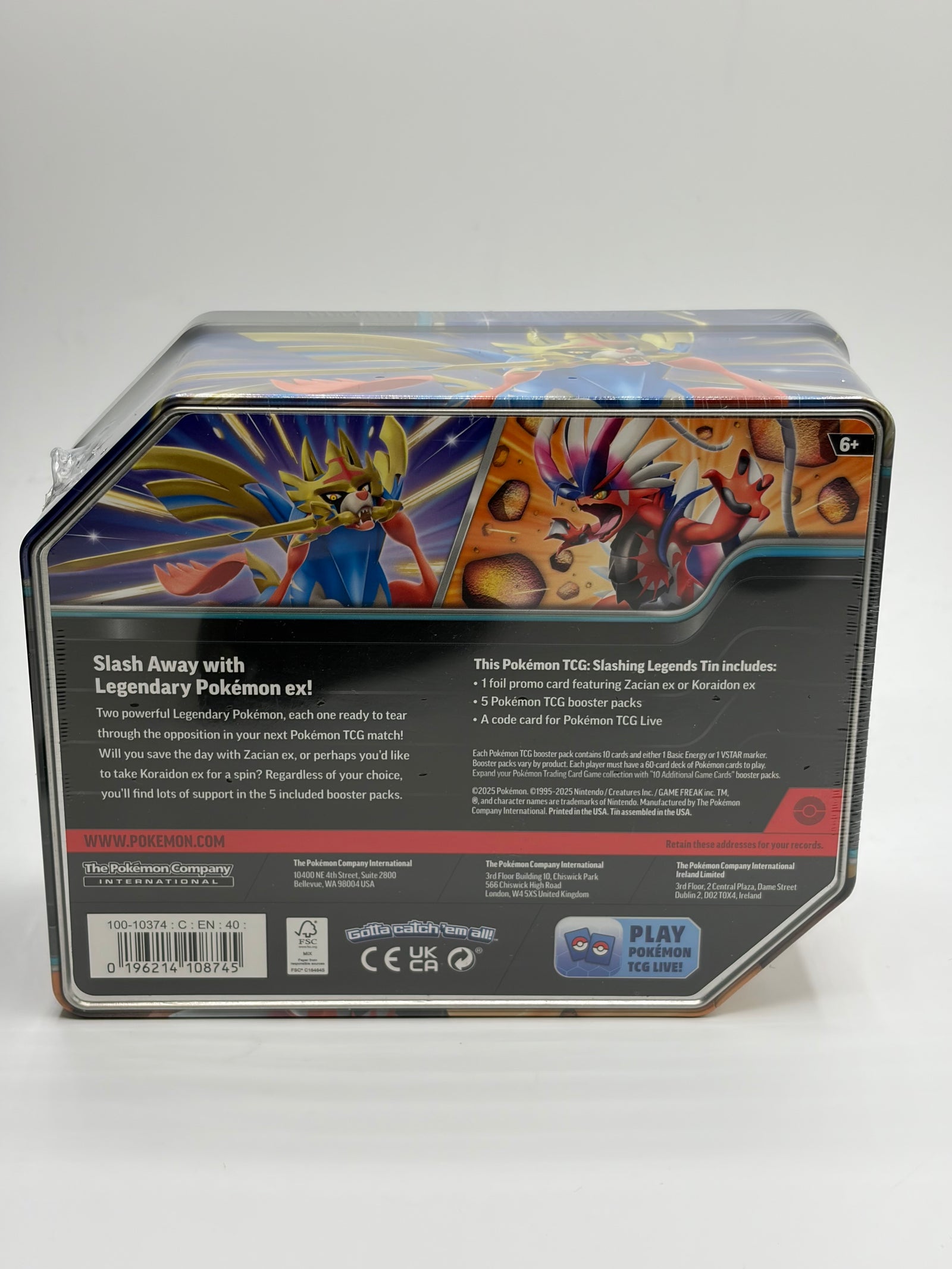 Pokemon TCG Slashing Legends - Zacian Tin - Sealed