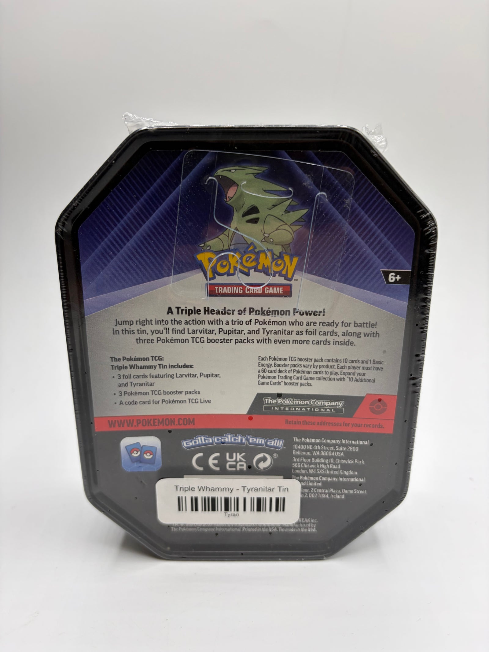 Pokemon TCG Triple Whammy Collector Tin - Tyranitar with 3 Booster Packs