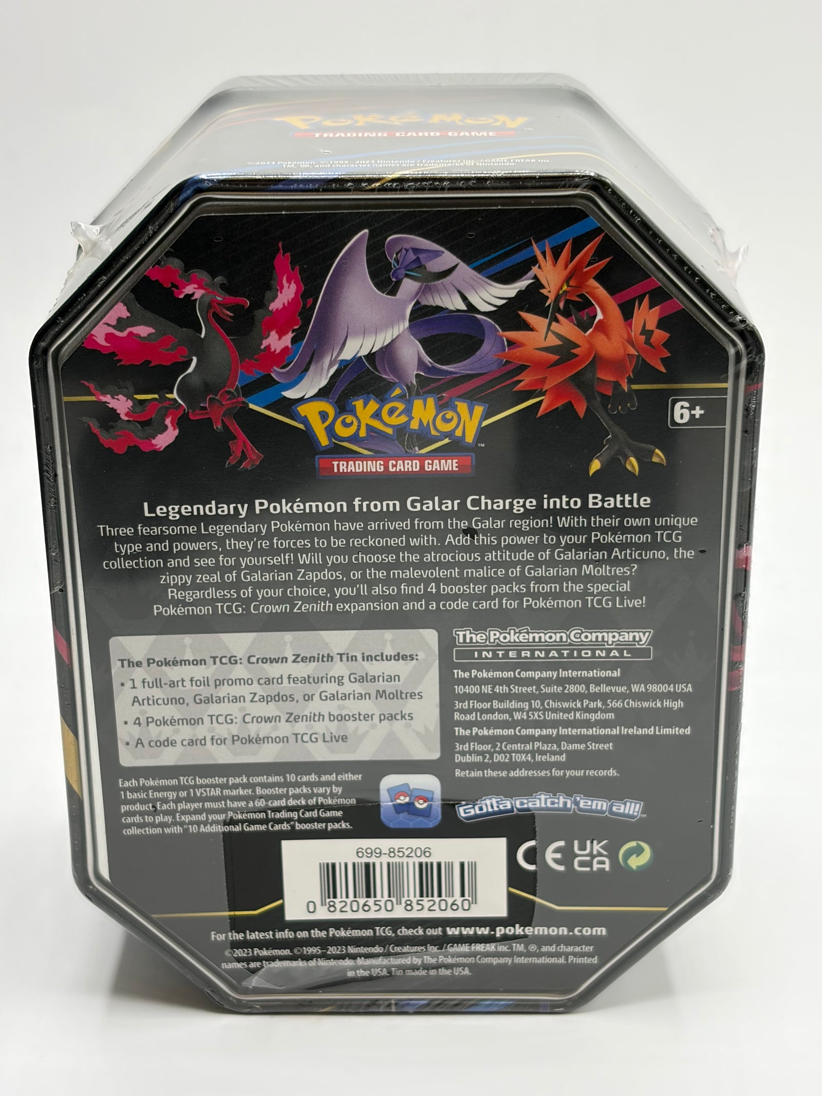 Pokemon TCG - Crown Zenith Galarian Moltres Tin - 2023