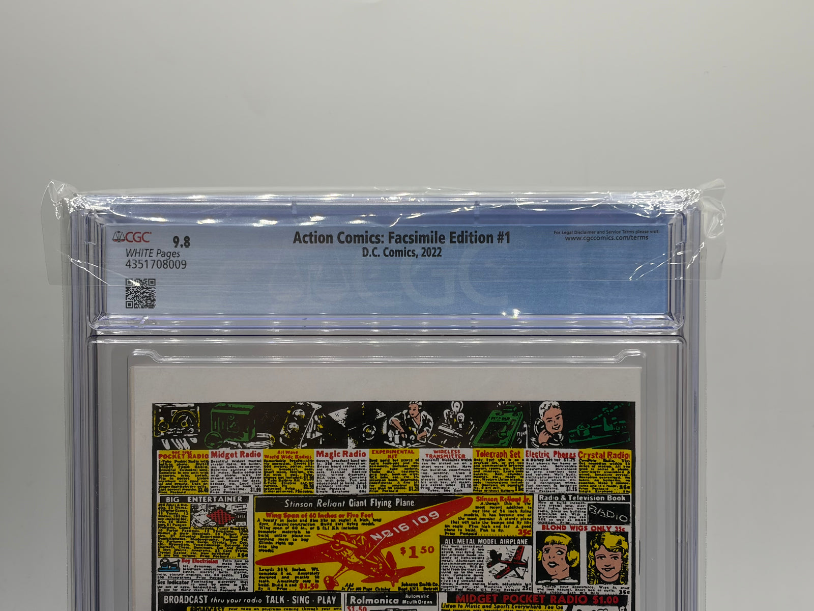 Action Comics: Facsimile Edition #1 CGC 9.8 WP, Reprints Action Comics