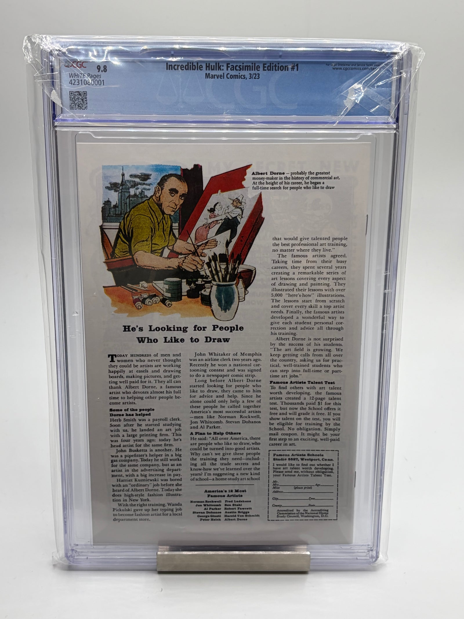 CGC 9.8 The Incredible Hulk Facsimile Edition #1 Comic Book 2023 - Marvel Kirby