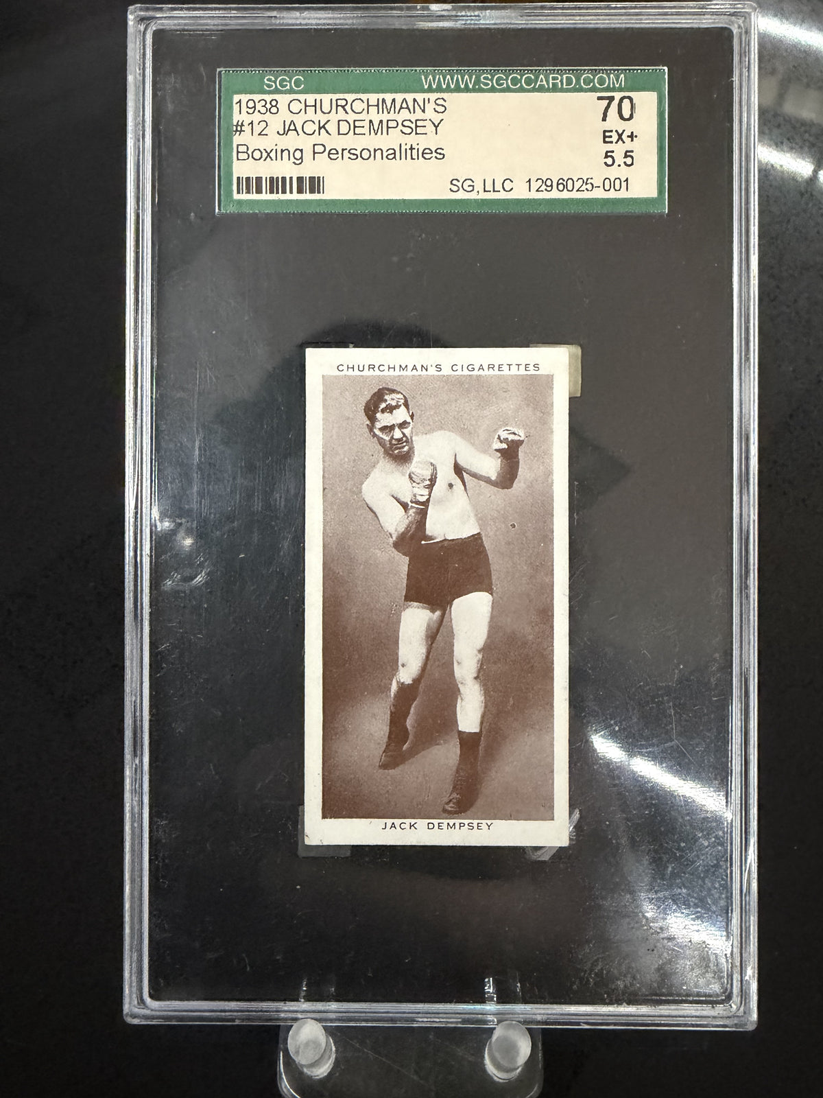 1938 Churchman's #12 Jack Dempsey Boxing Personalities SGC 5.5