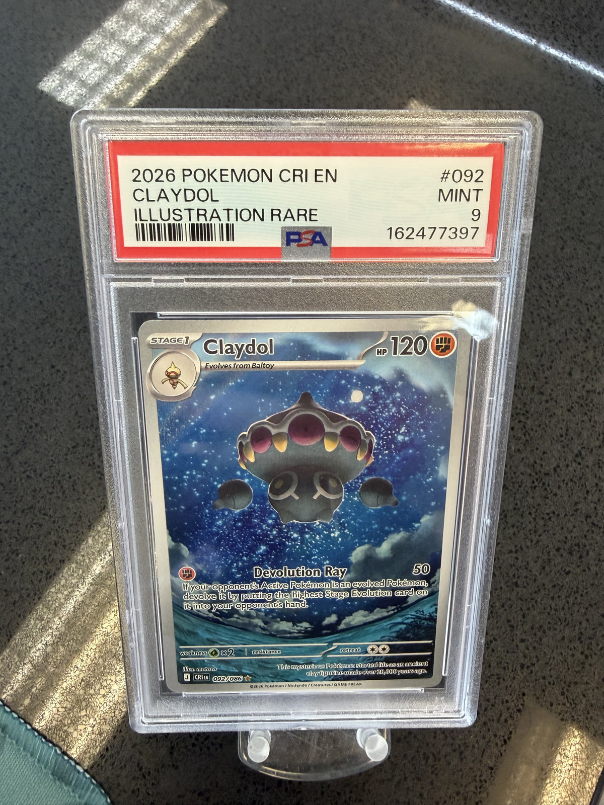 2026 Pokemon CRI EN Claydol Illustration Rare - PSA 9