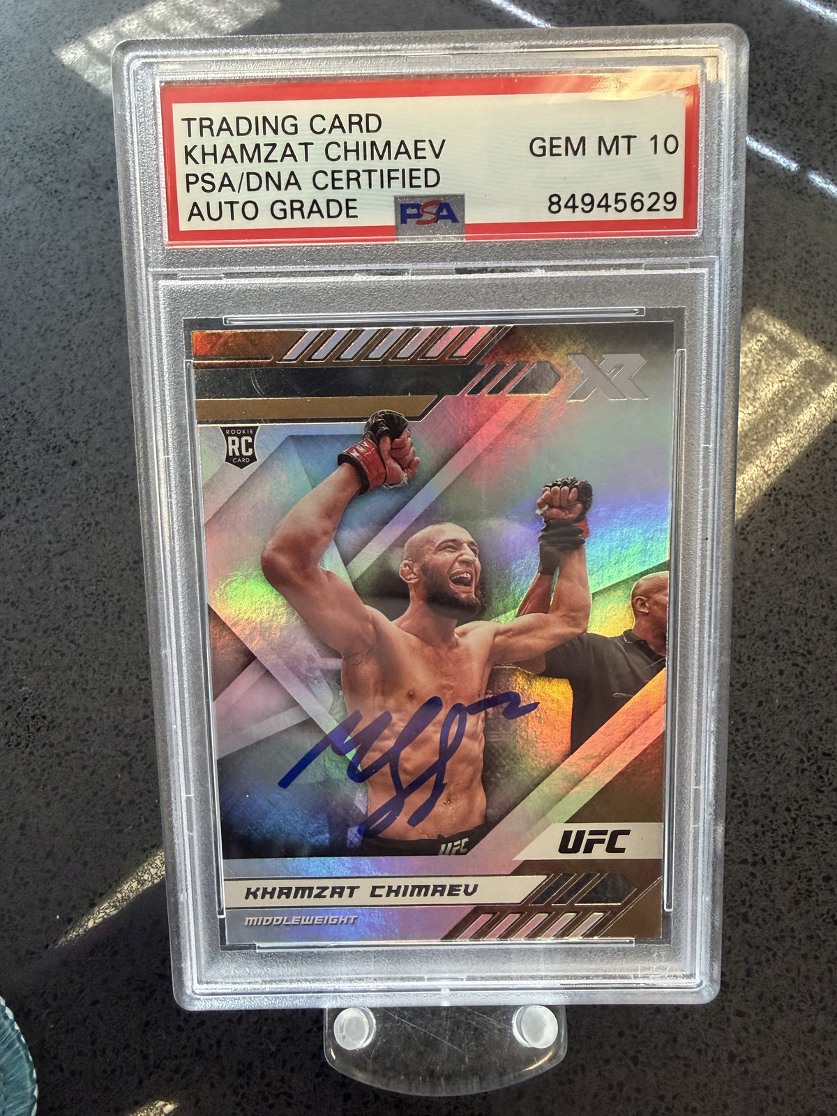 Khamzat Chimaev 2021 Panini Chronicles UFC #200 RC Rookie Auto PSA/DNA 10