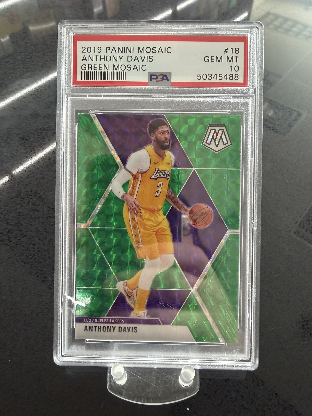 2019 Panini Mosaic Anthony Davis Green Mosaic PSA 10