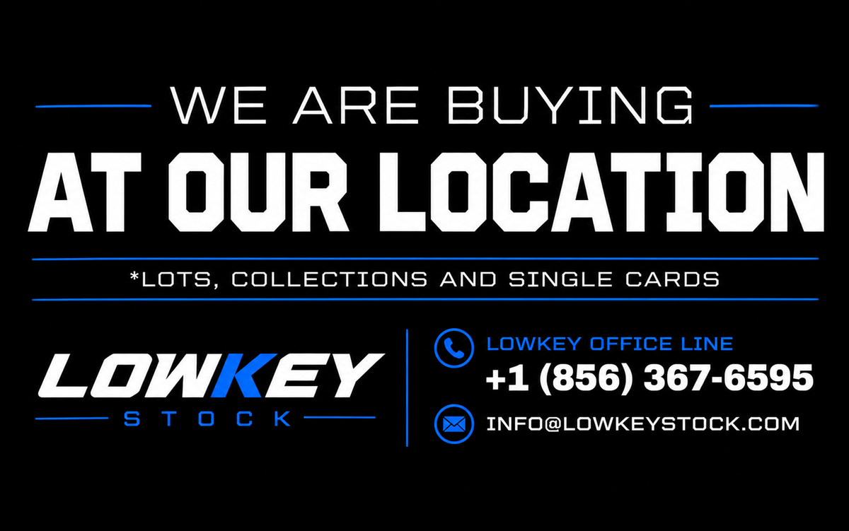 Lowkey Stock is buying lots, collections, and single cards. Call +1 (856) 367-6595 or email info@lowkeystock.com.