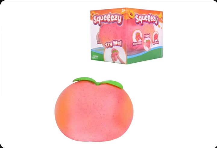 Squeeezy Peach Squishy Toy by Sunny Days