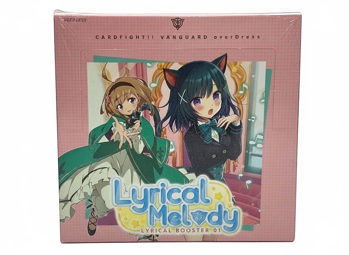 Lowkey Stock Cardfight Vanguard Lyrical Melody Booster 01 sealed box featuring anime character artwork