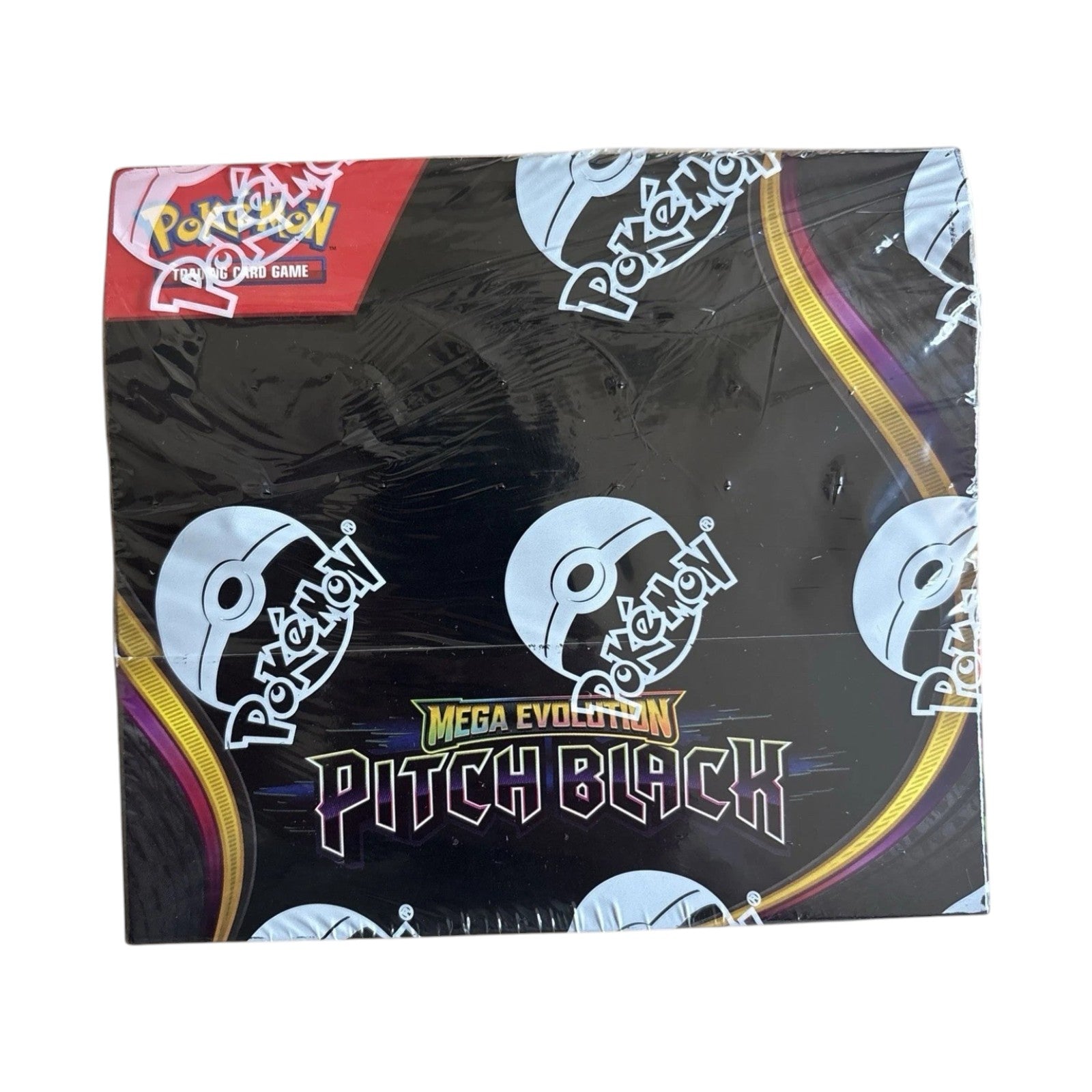 Lowkey Stock Mega Evolution Pitch Black Pokemon trading card game booster box in factory sealed packaging