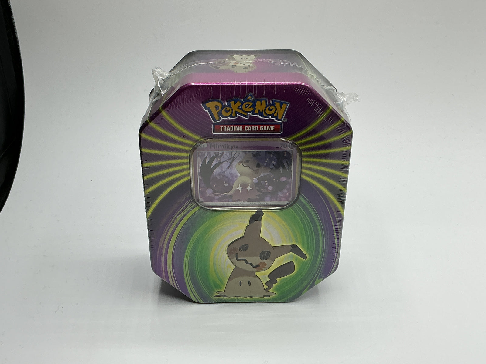 Pokémon Trading Card Game Mighty Mysterious Tin featuring Mimikyu Factory Sealed