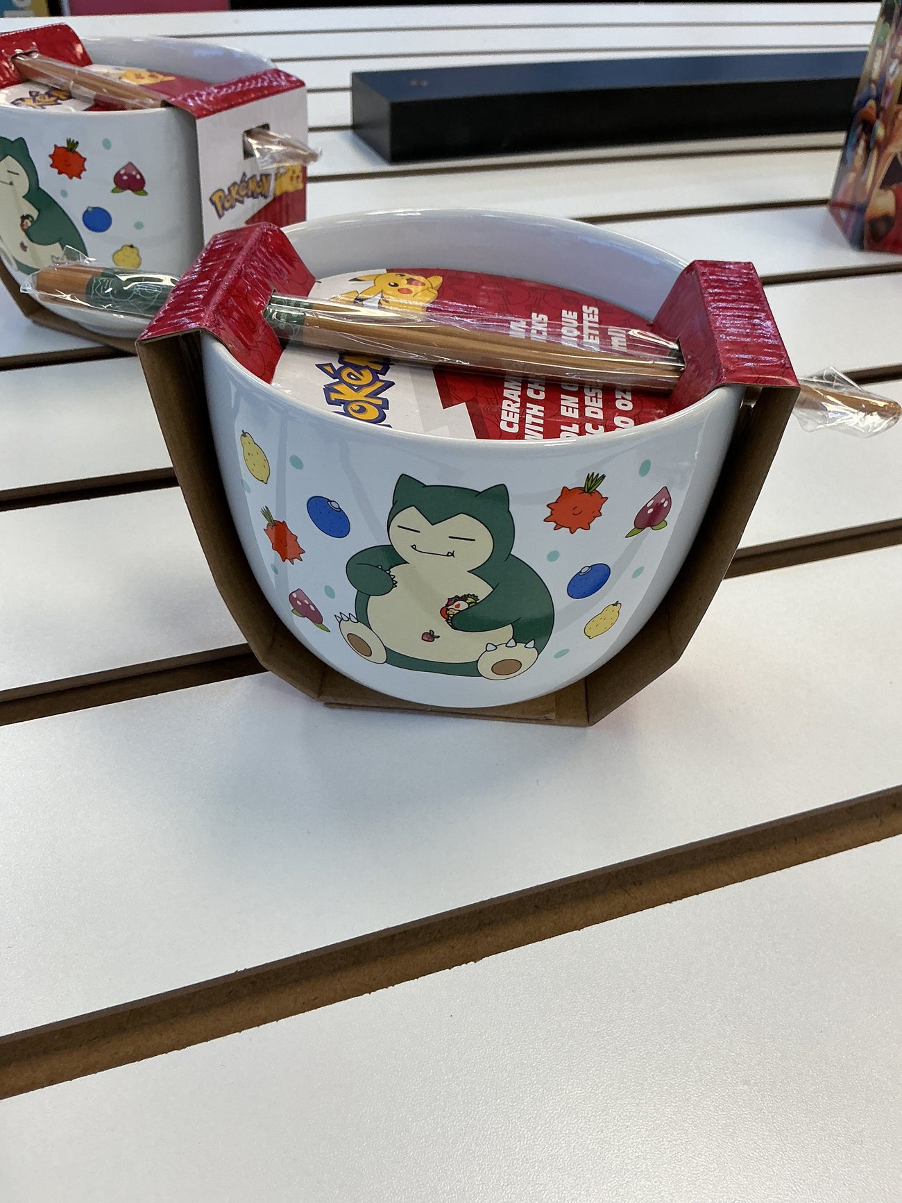 Pokémon 20 ounce Snorlax ceramic Ramen bowl with chopsticks