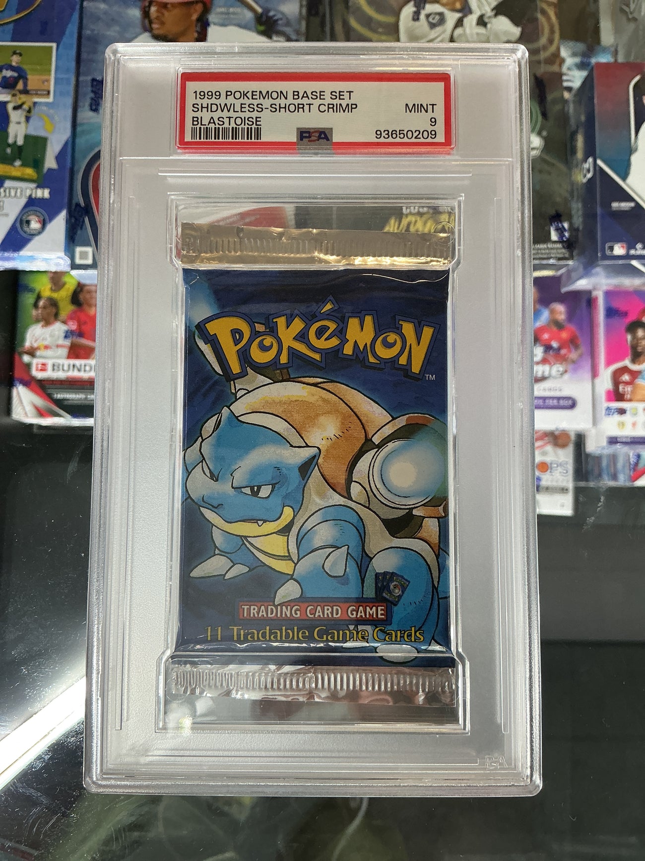1999 Pokémon base set booster Blastoise pack PSA9