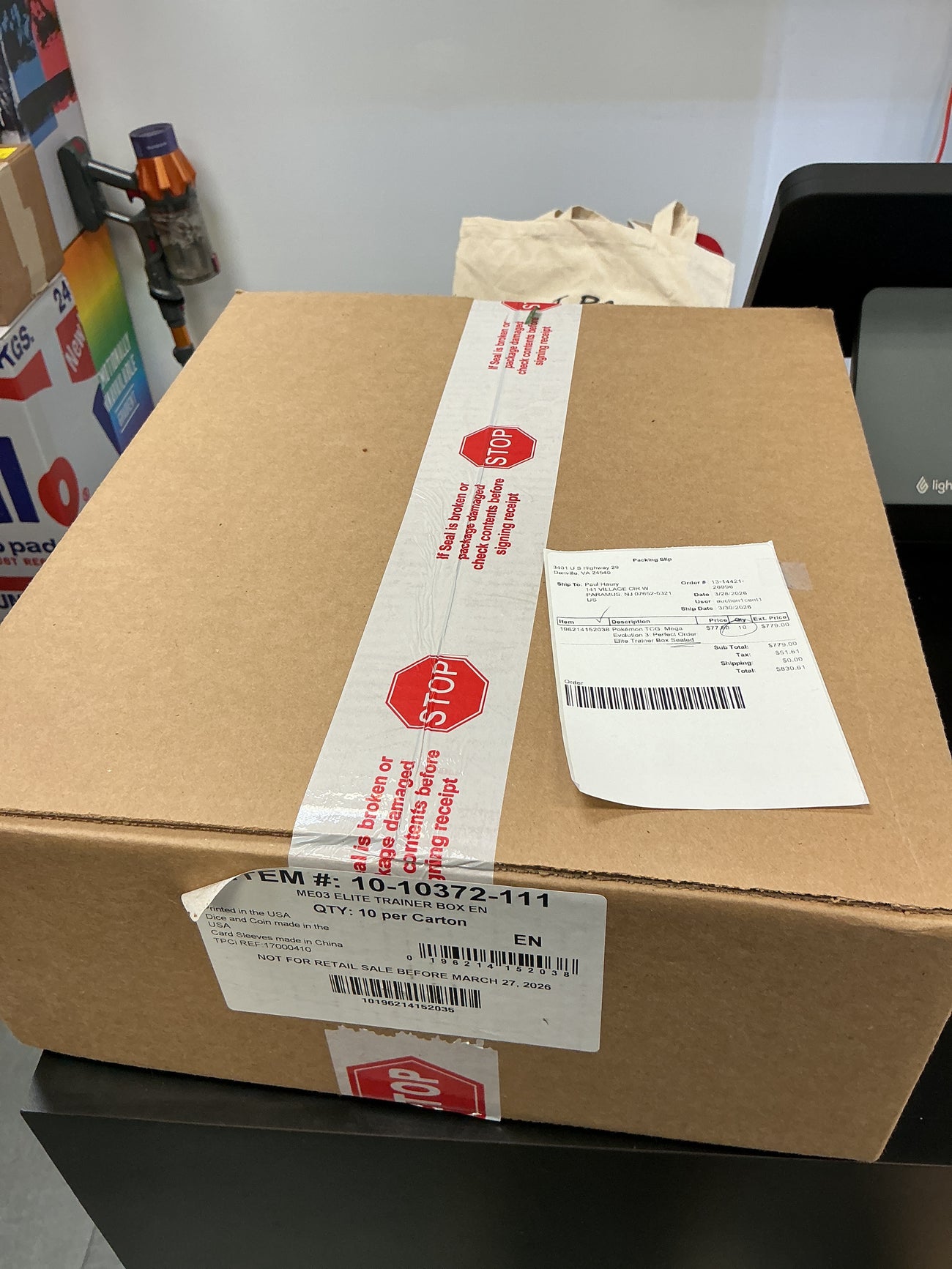 Pokémon TCG perfect order ETB case