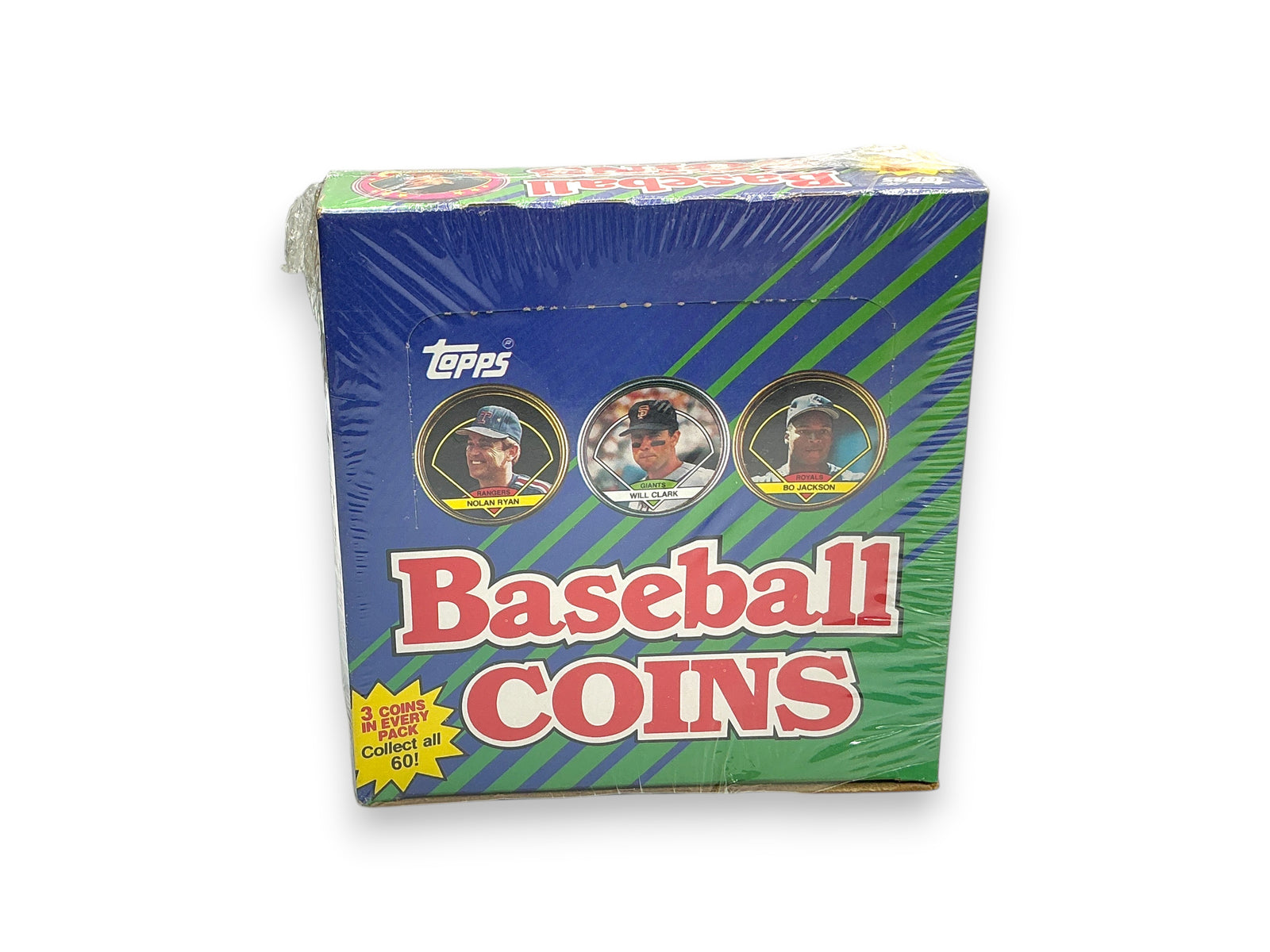 Lowkey Stock 1990 Topps baseball coins unopened display box containing 36 sealed packs with original shrink wrap