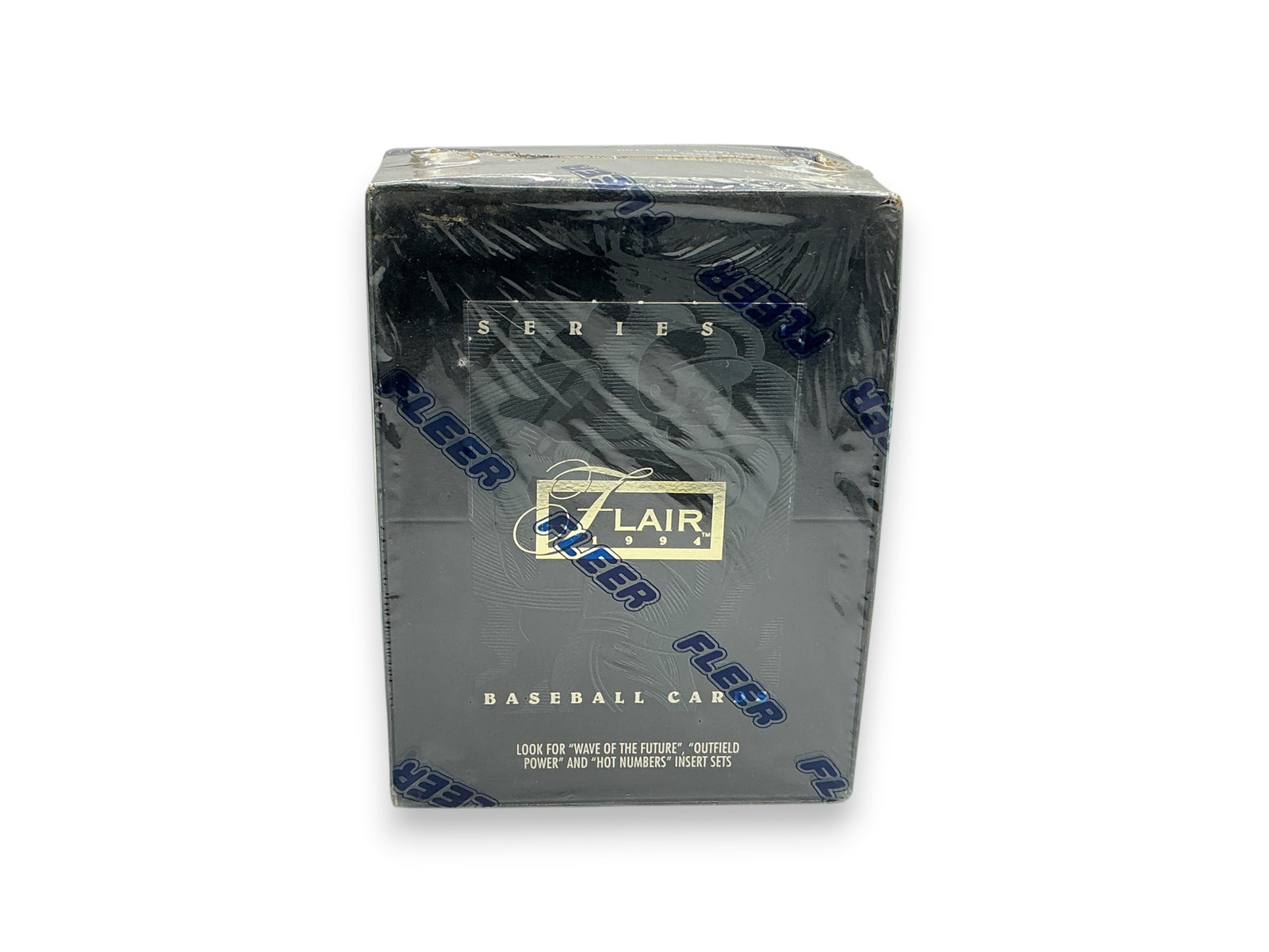 Lowkey Stock 1994 Fleer Flair Series 1 MLB baseball card box with black packaging and partial seal tear
