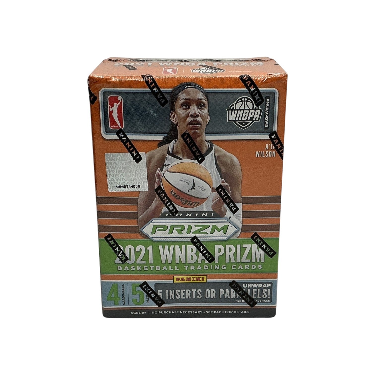 Lowkey Stock 2021 Panini Prizm WNBA basketball trading card blaster box featuring A'ja Wilson on the packaging