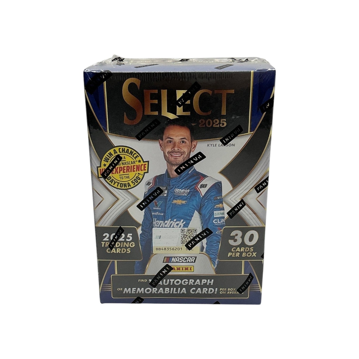 Lowkey Stock 2025 Panini Select NASCAR racing trading card blaster box featuring Kyle Larson on the packaging