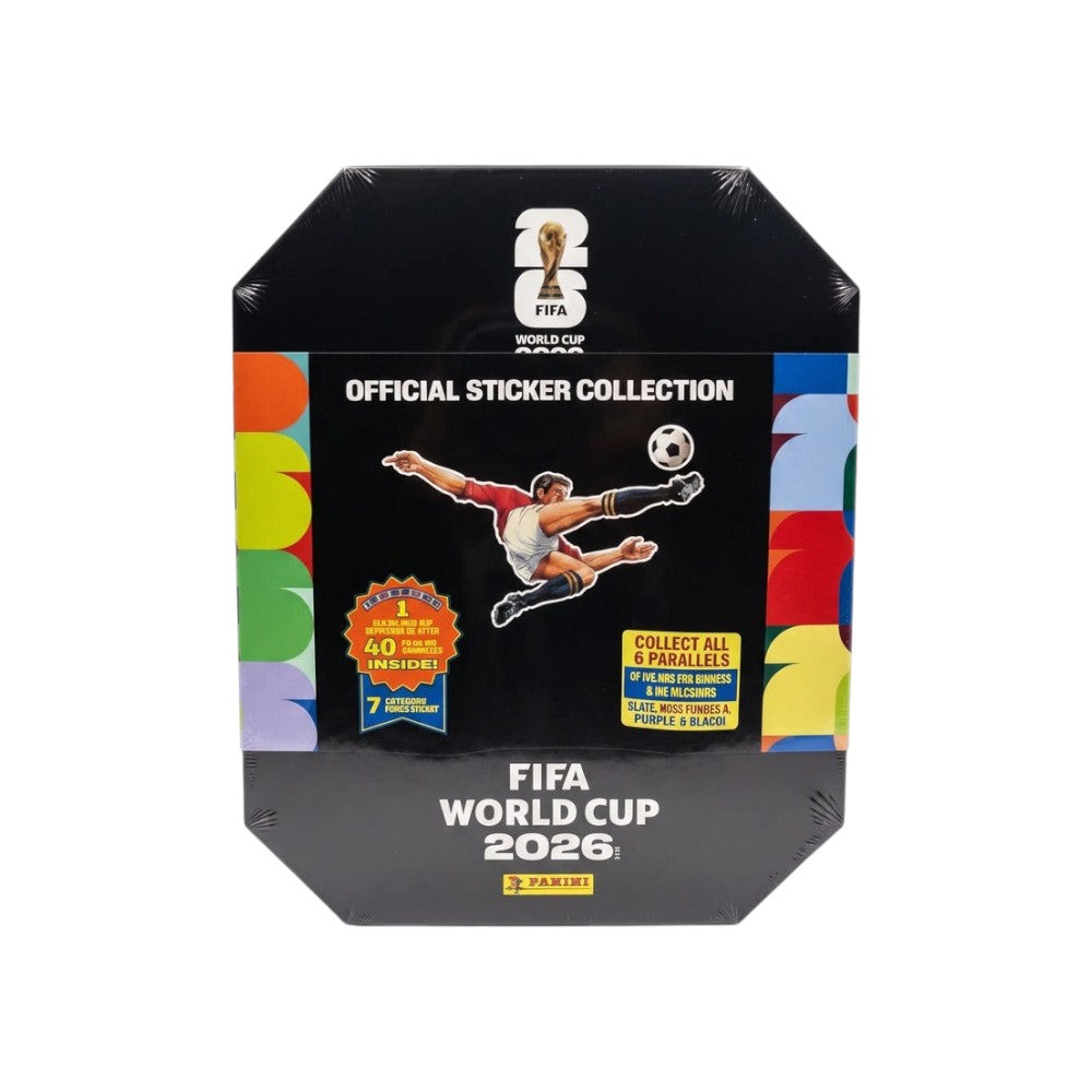 Lowkey Stock 2026 Panini FIFA World Cup official sticker collection box containing 50 factory-sealed packs