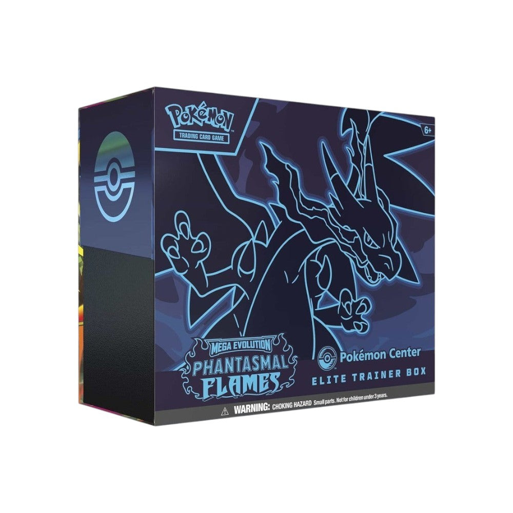 Lowkey Stock Pokémon Center Exclusive Mega Evolution Phantasmal Flames Elite Trainer Box with Charcadet artwork
