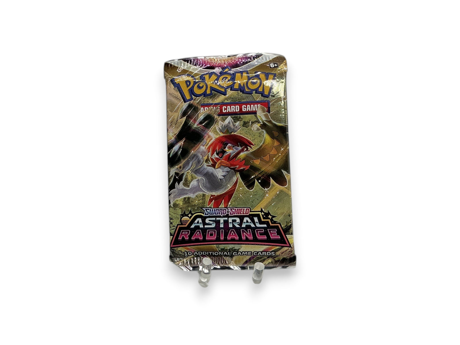 Lowkey Stock Pokémon Astral Radiance booster pack featuring Hisuian Decidueye artwork and 10 trading game cards