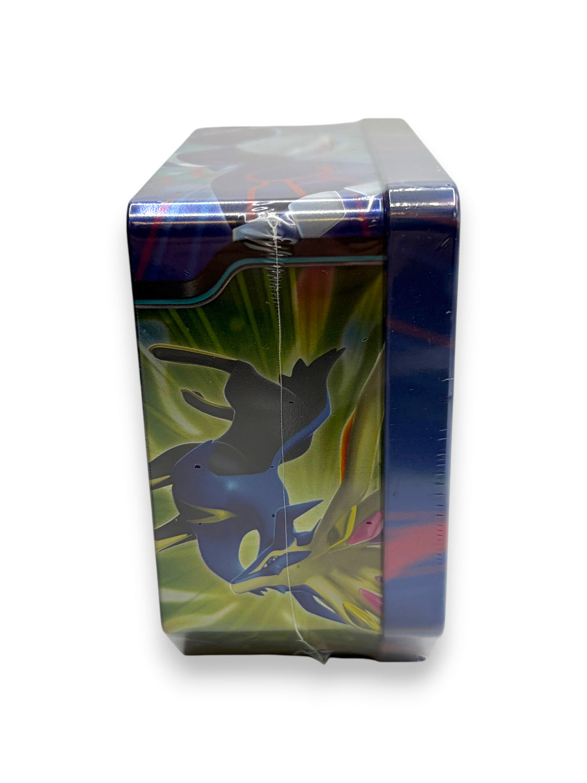 Lowkey Stock sealed Azure Legends Kyogre ex Pokémon TCG collector tin side view with blue and green artwork