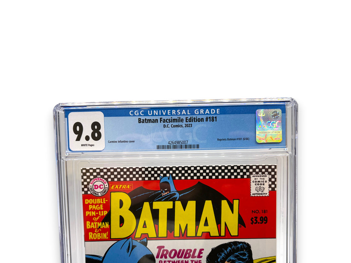 Lowkey Stock graded Batman 181 facsimile edition comic book with CGC 9.8 rating and white pages