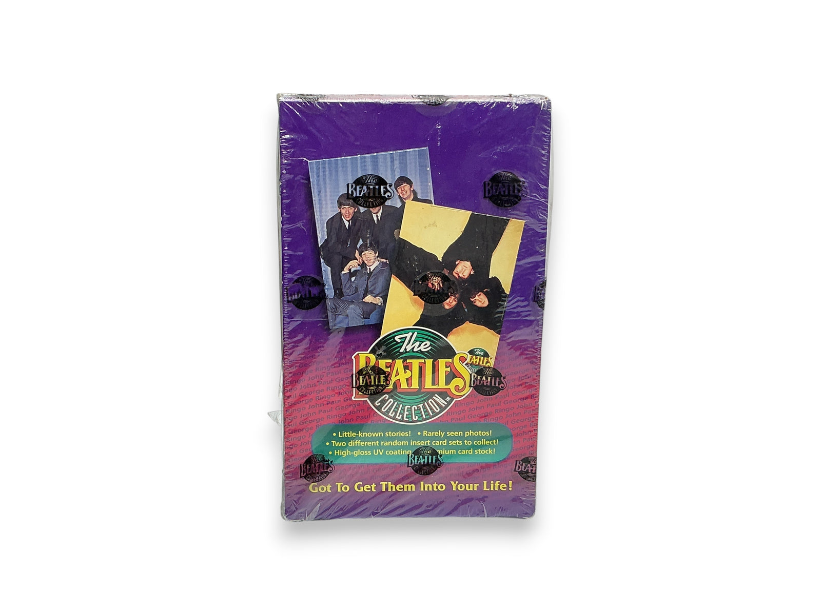 Lowkey Stock 1993 The Beatles Collection unopened trading card box with purple packaging and band photos