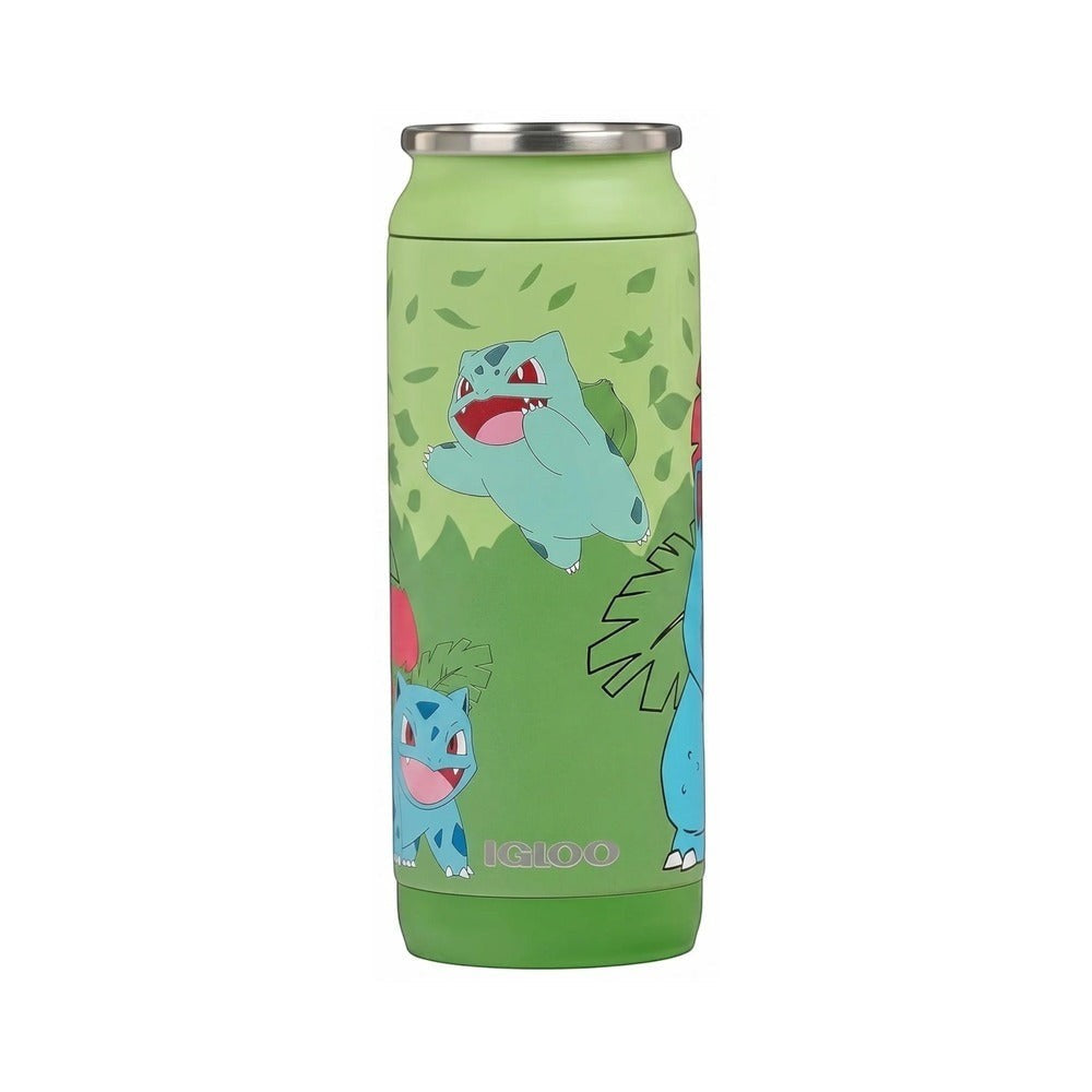 Lowkey Stock Igloo x Pokémon Bulbasaur 16 oz green Igloo stainless steel can with leakproof lid and character graphics