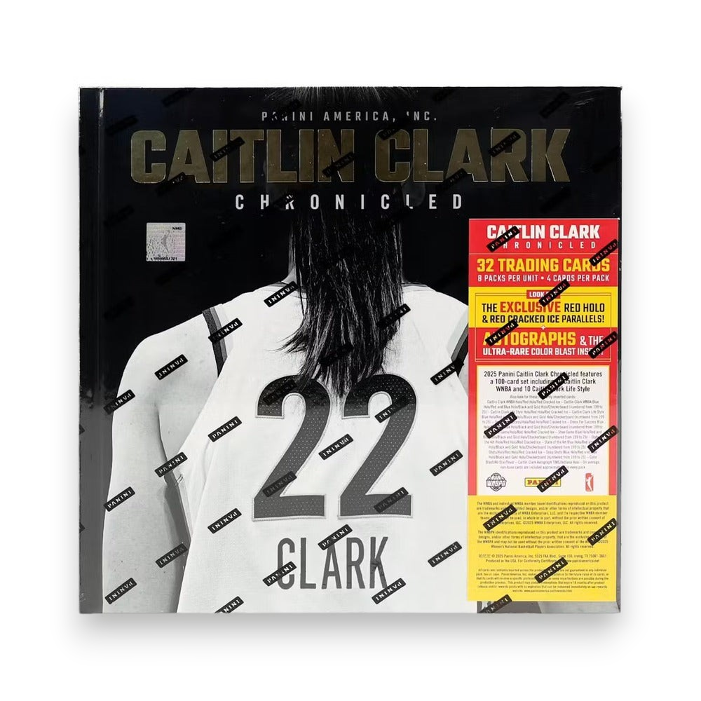 Lowkey Stock 2025 Panini Caitlin Clark Chronicled basketball trading card keepsake box set with 32 cards