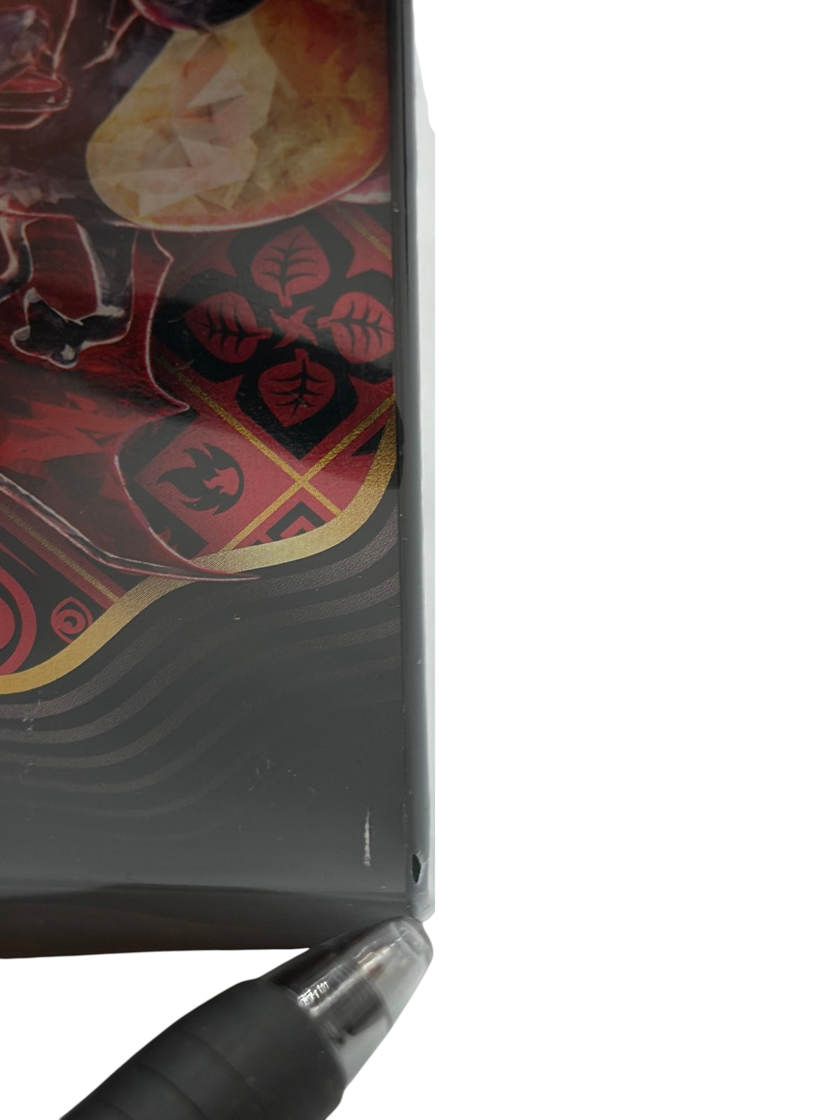 Lowkey Stock Pokemon TCG Scarlet and Violet Paldean Fates Charizard EX tin showing a small corner dent in packaging