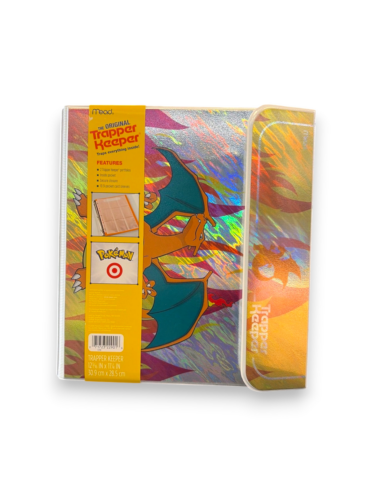 Lowkey Stock Charizard Trapper Keeper featuring a holographic design with a large Charizard graphic and secure closure