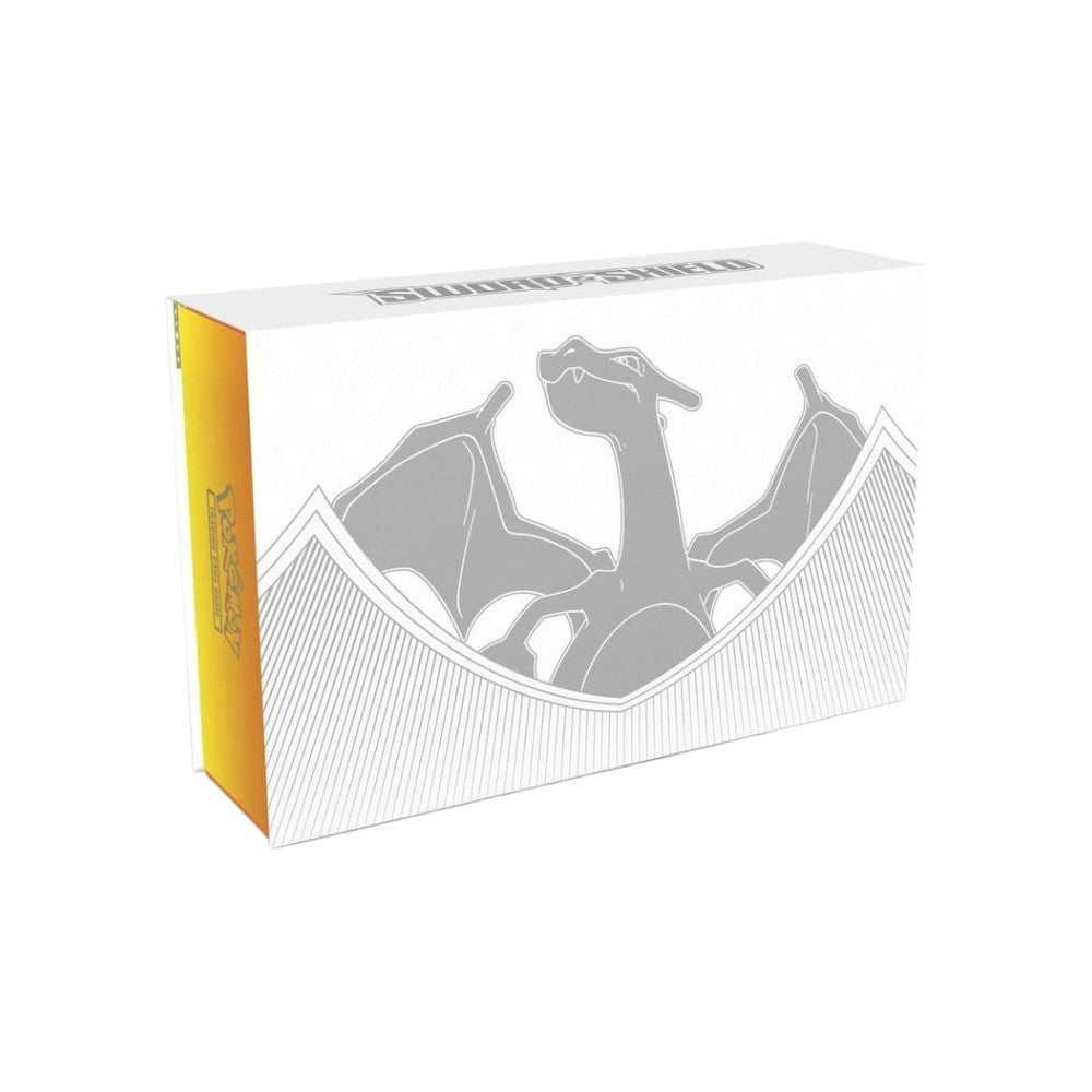 Lowkey Stock Pokémon TCG Sword & Shield Ultra-Premium Collection Charizard box with white and gold branding.
