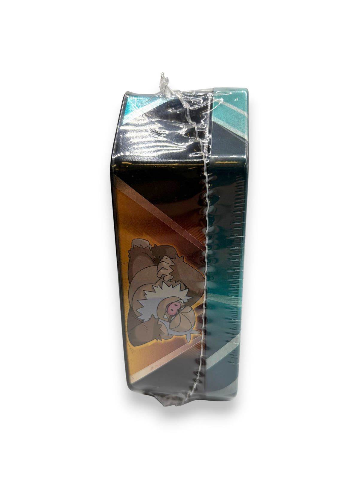 Lowkey Stock factory sealed Darkrai Pokémon TCG collector tin side view with Slaking artwork