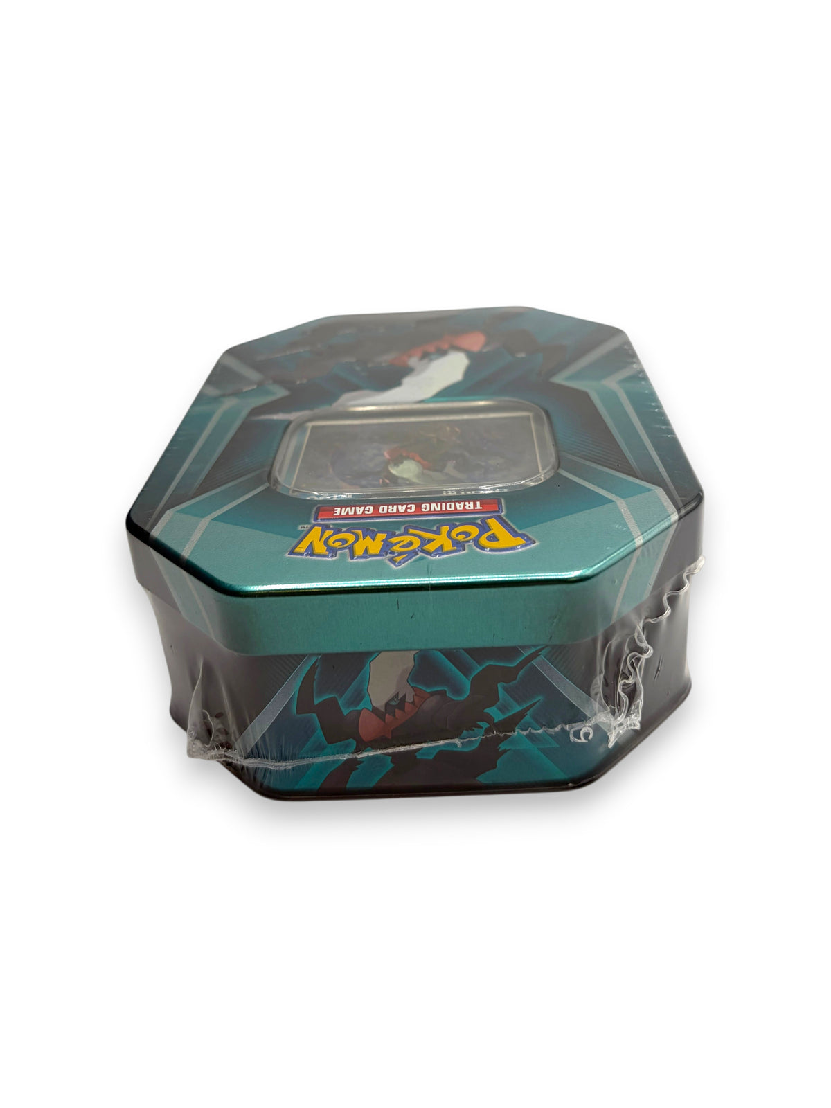 Lowkey Stock factory sealed Darkrai Pokémon TCG collector tin with teal and black graphics