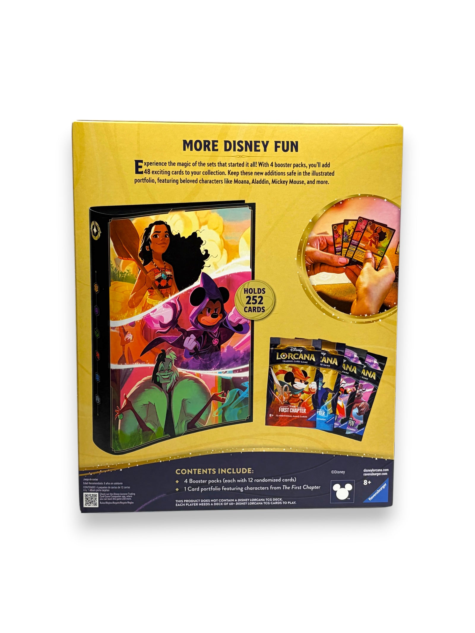 Lowkey Stock Disney Lorcana card portfolio bundle featuring four booster packs and a 252-card storage binder