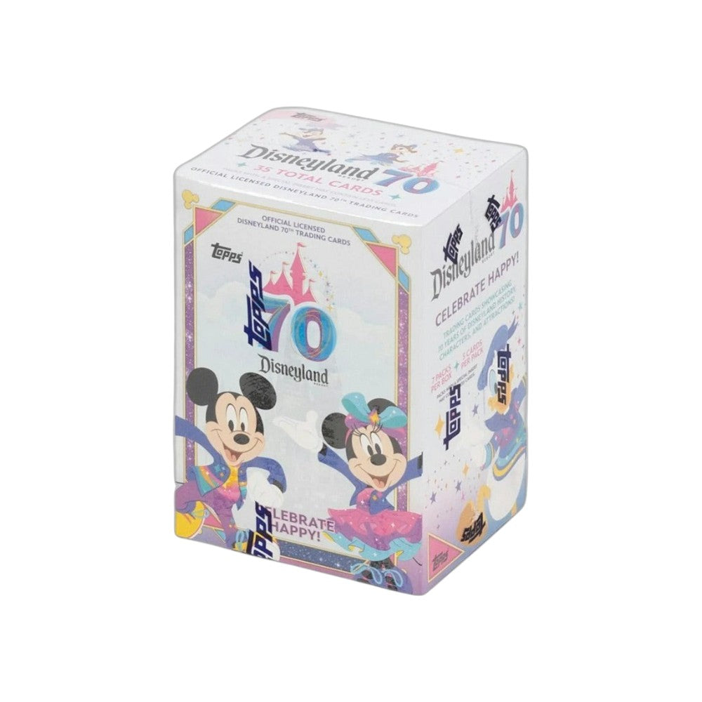 Lowkey Stock 2025 Topps Disneyland 70th Anniversary factory sealed value blaster box featuring Mickey and Minnie Mouse