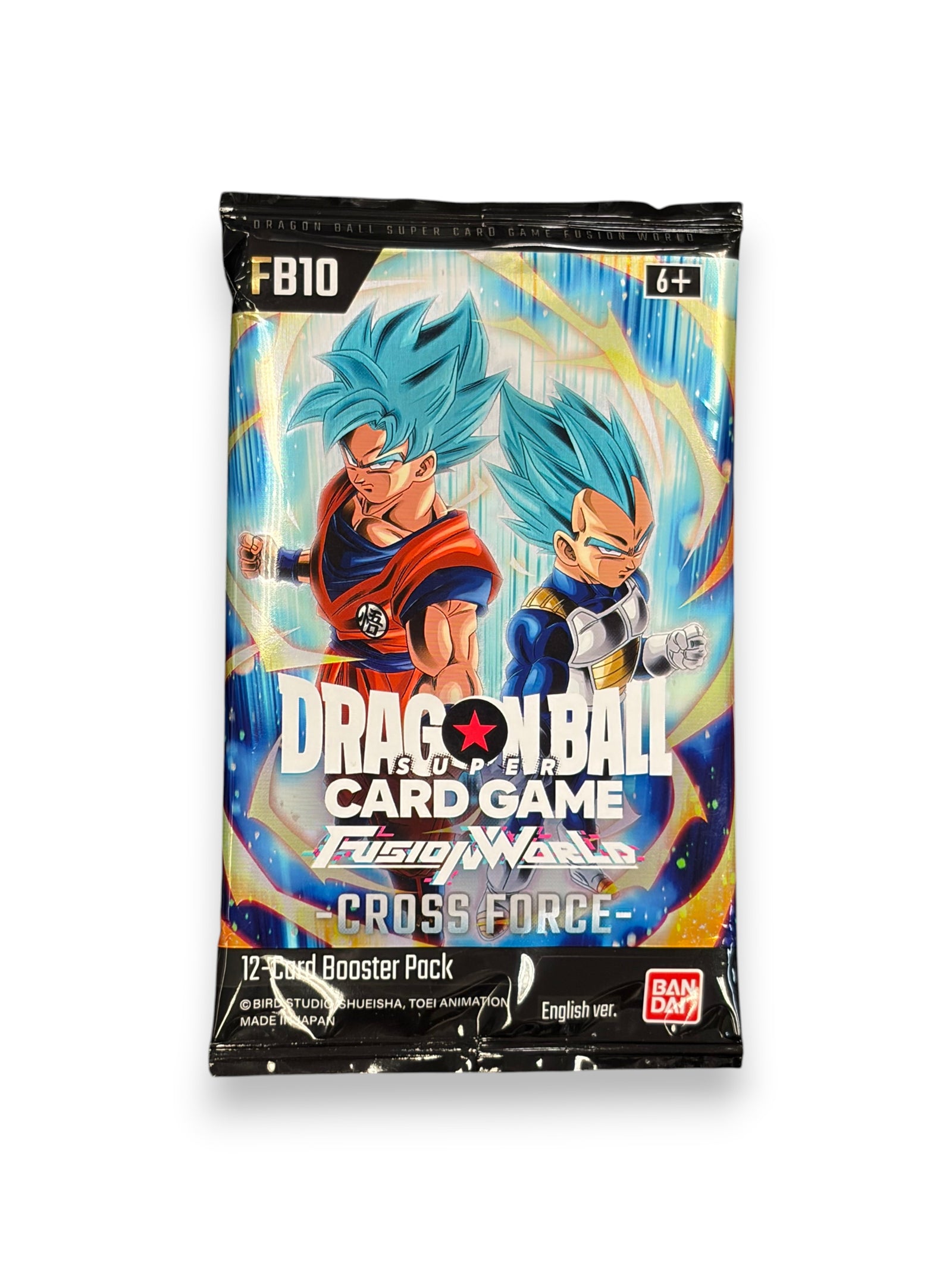 Lowkey Stock factory-sealed Dragon Ball Super Fusion World Cross Force booster pack featuring Goku and Vegeta