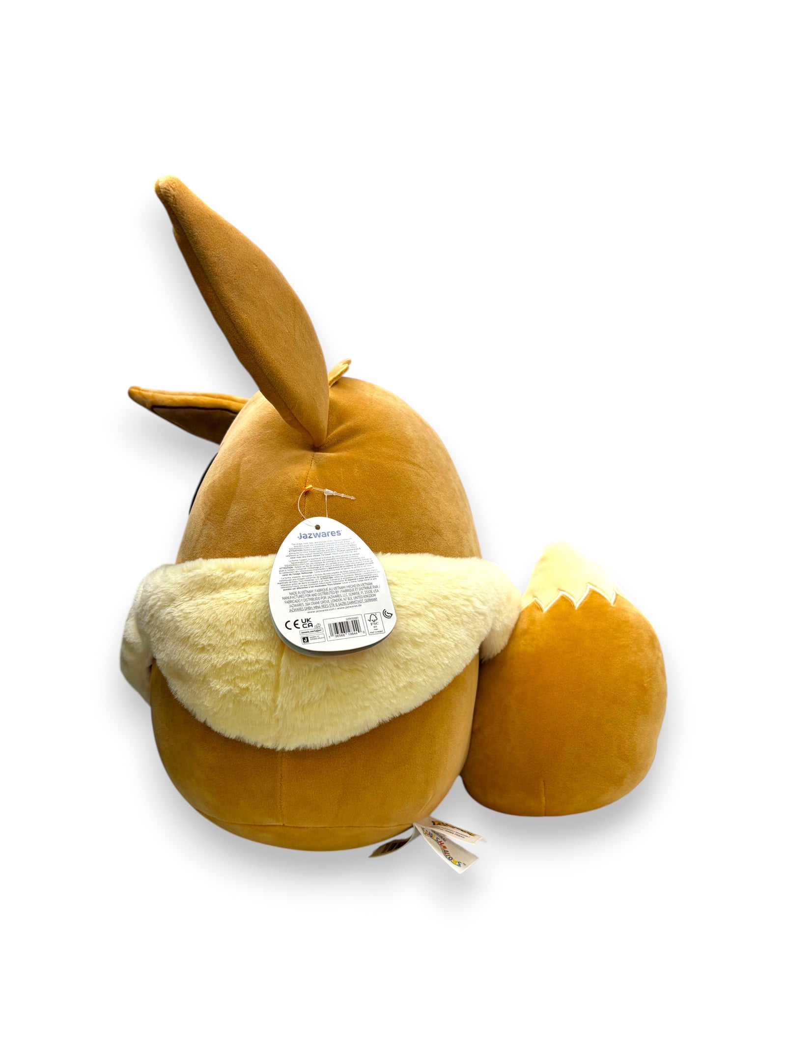 Lowkey Stock 14 inch Eevee plush toy from Pokémon Center featuring soft brown fur and a cream-colored tail