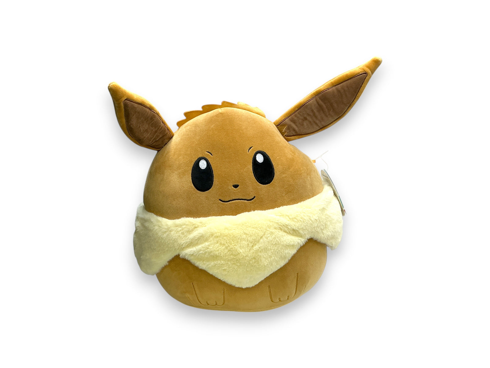 Lowkey Stock 14-inch Eevee plush toy with ultrasoft brown and cream fur, featuring signature pointed ears.