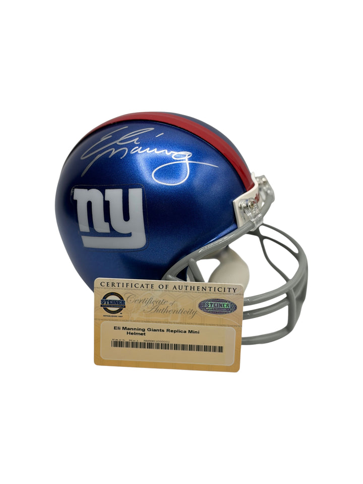 Eli Manning Autographed New York Giants Riddell Replica Mini Helmet - Mounted Memories Authenticated