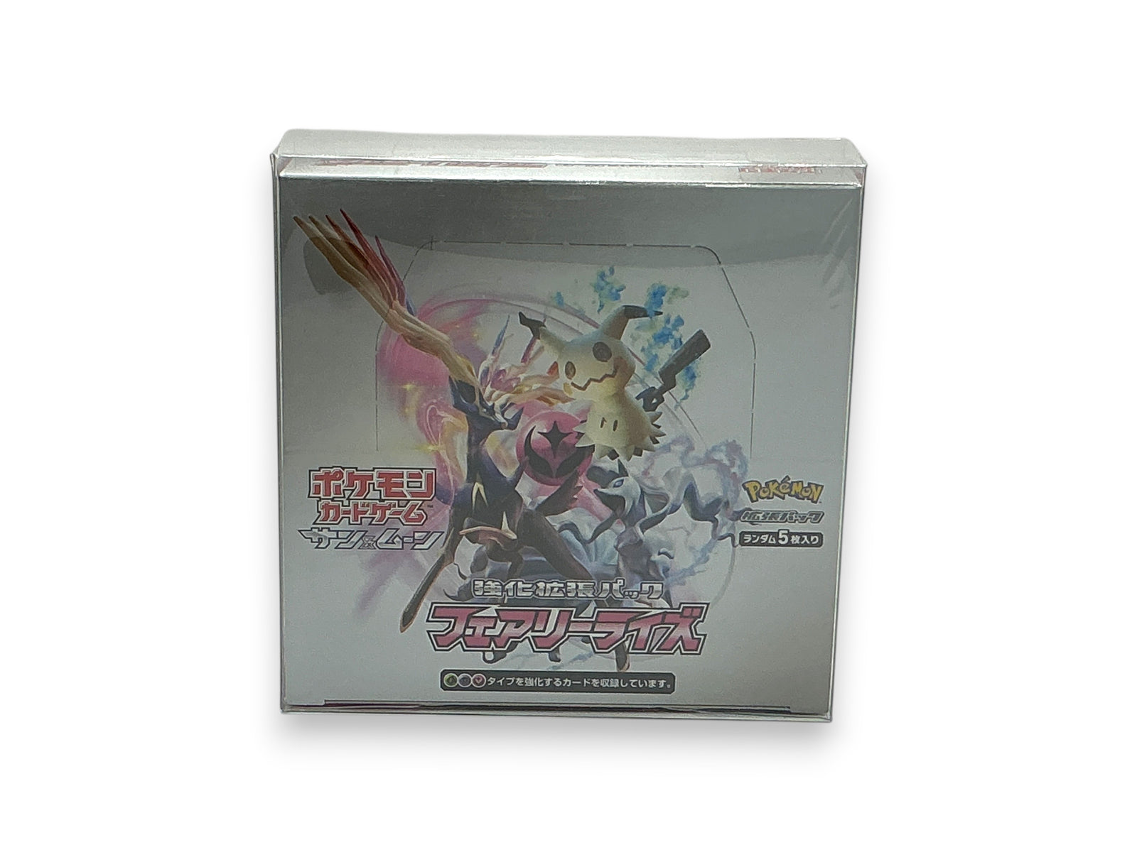 Lowkey Stock factory sealed Fairy Rise Pokemon Japanese booster box featuring Mimikyu and Xerneas artwork