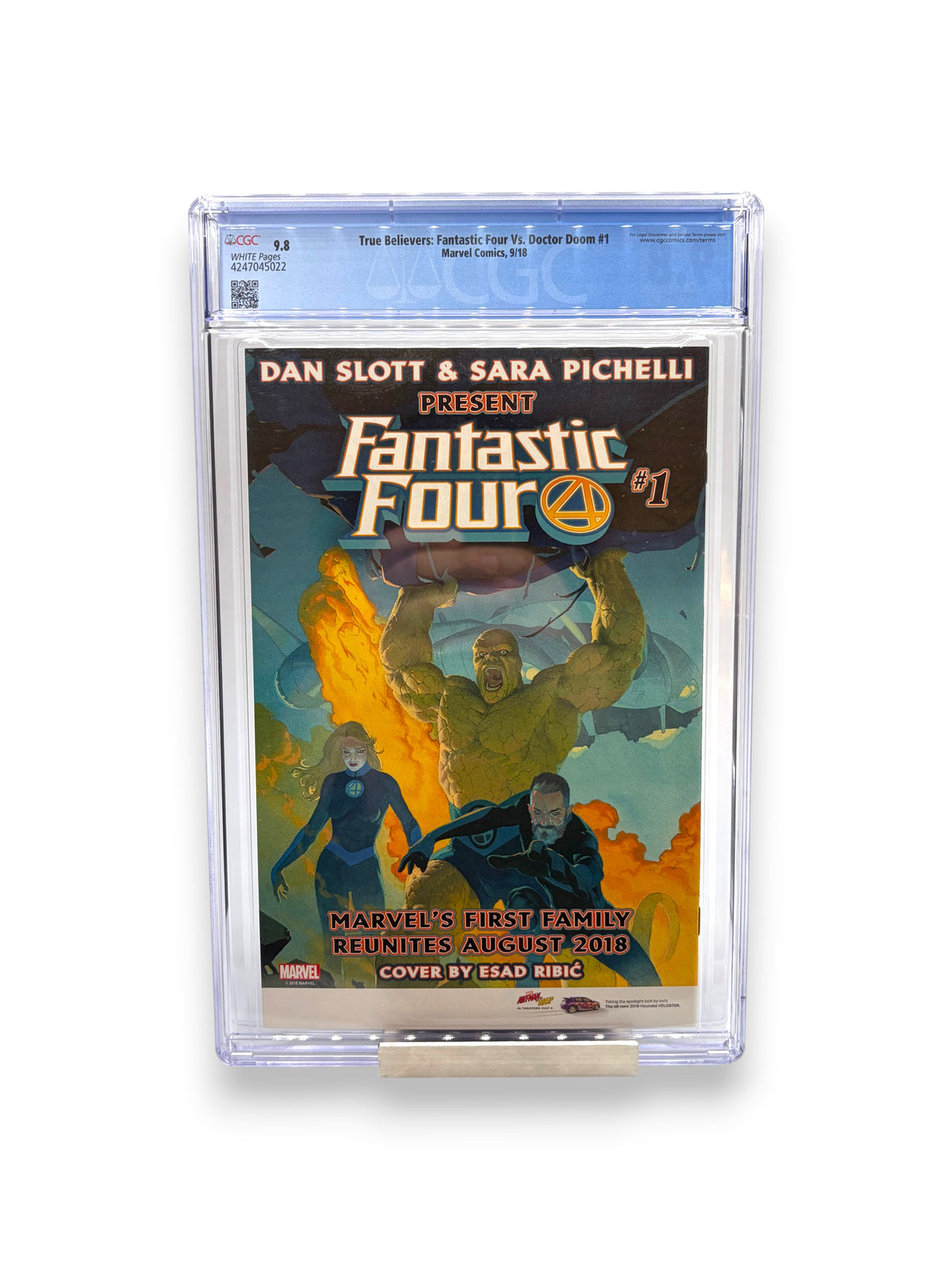 Lowkey Stock CGC 9.8 graded Fantastic Four #1 True Believers comic book featuring cover art by Esad Ribic
